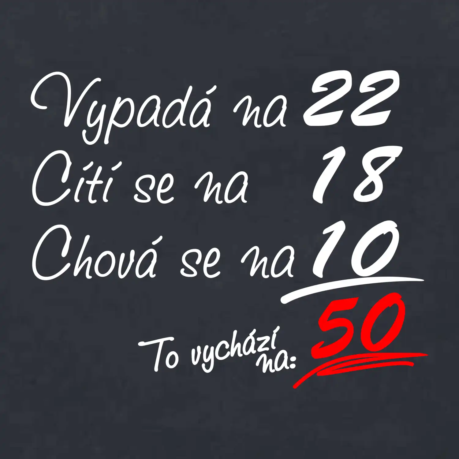 Vypadá, cítí se, chová se - 50 let