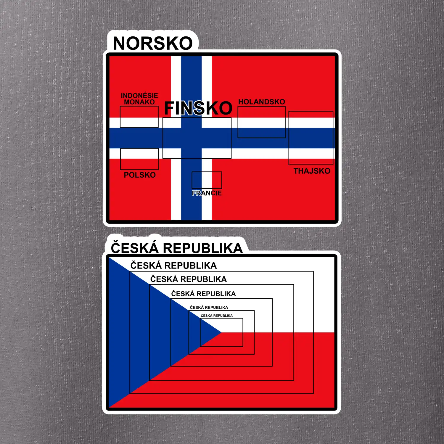 Norská a česká vlajka