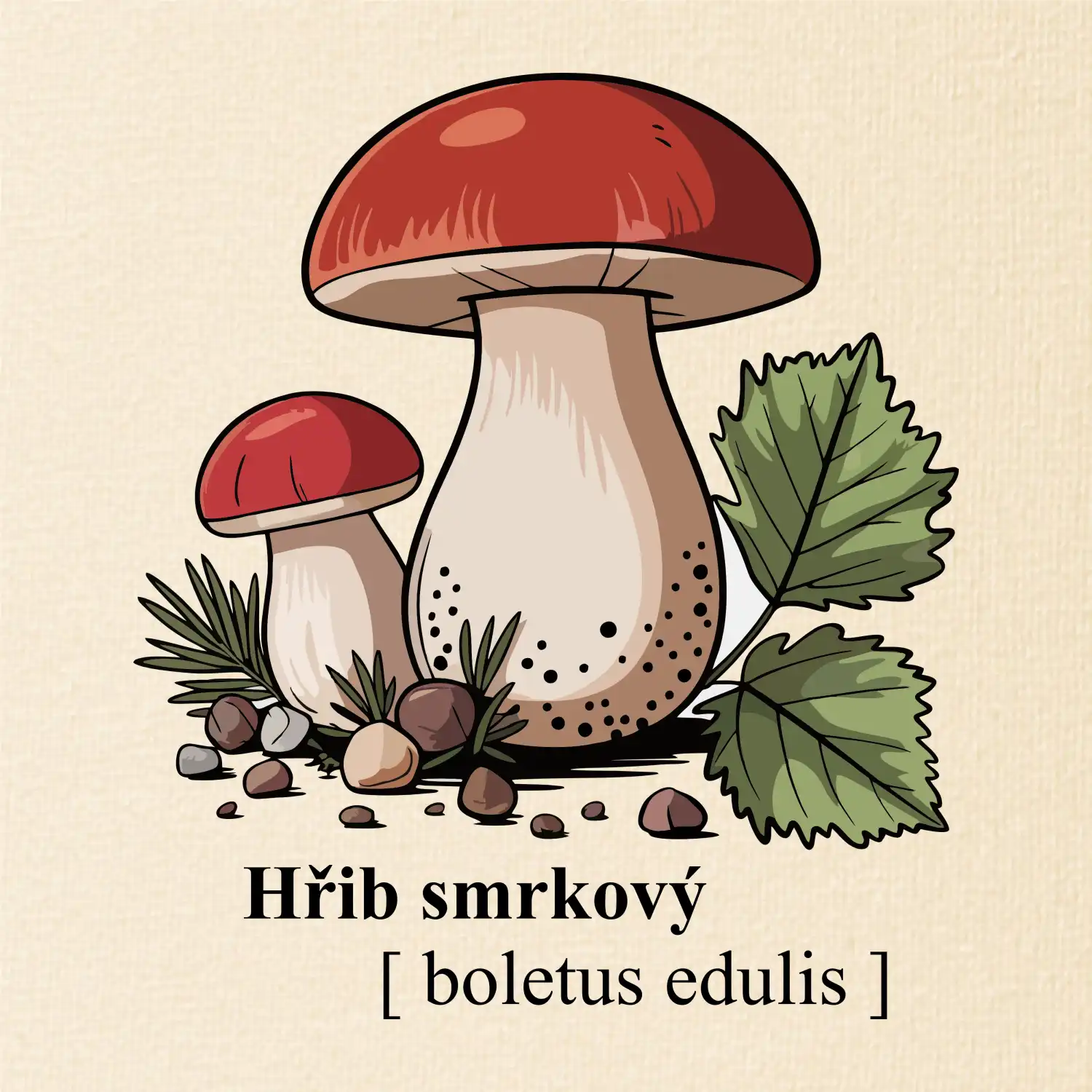 Hřib smrkový - Boletus edulis kreslený