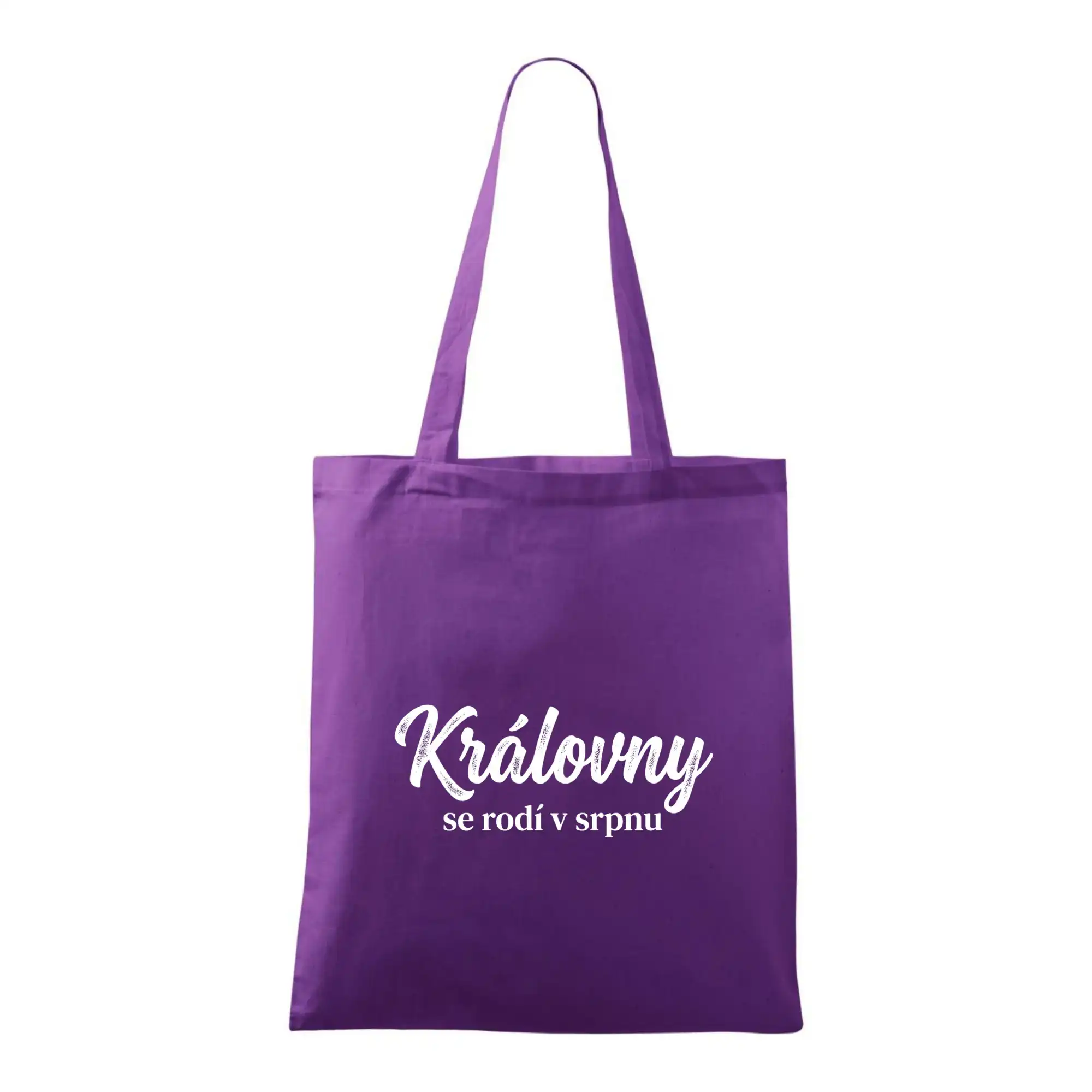Černobílý nápis  Královny se rodí v srpnu