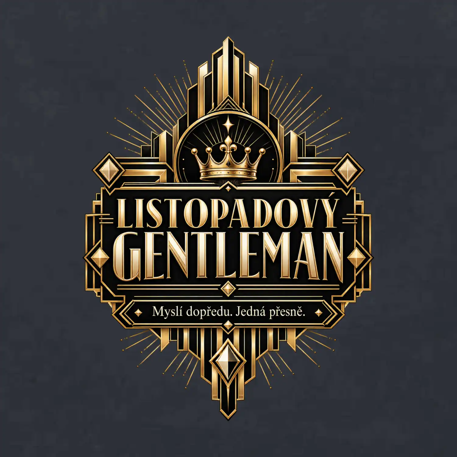 Listopadový gentleman zlatý art deco motiv