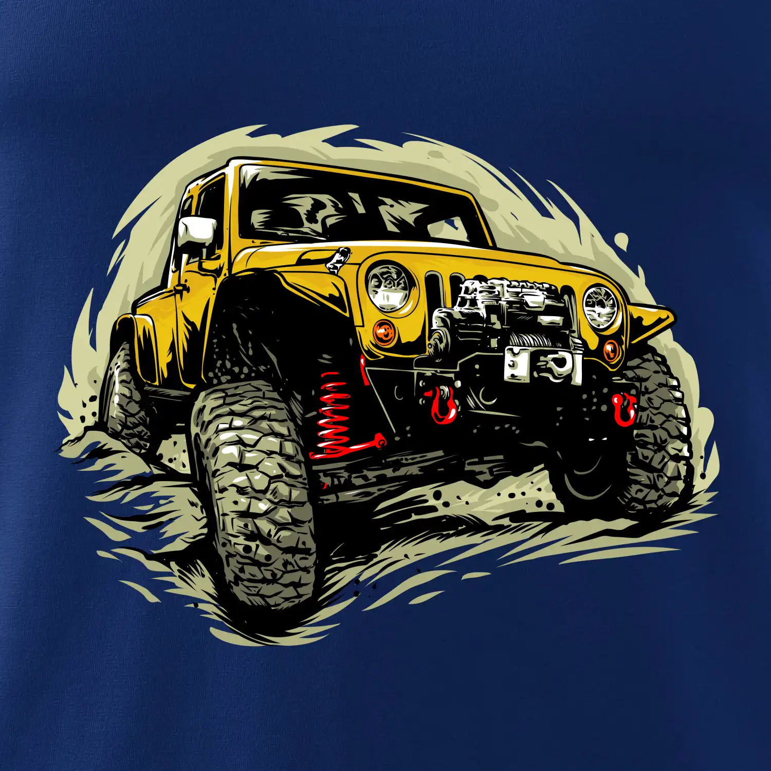 Žlutý offroad s navijákem