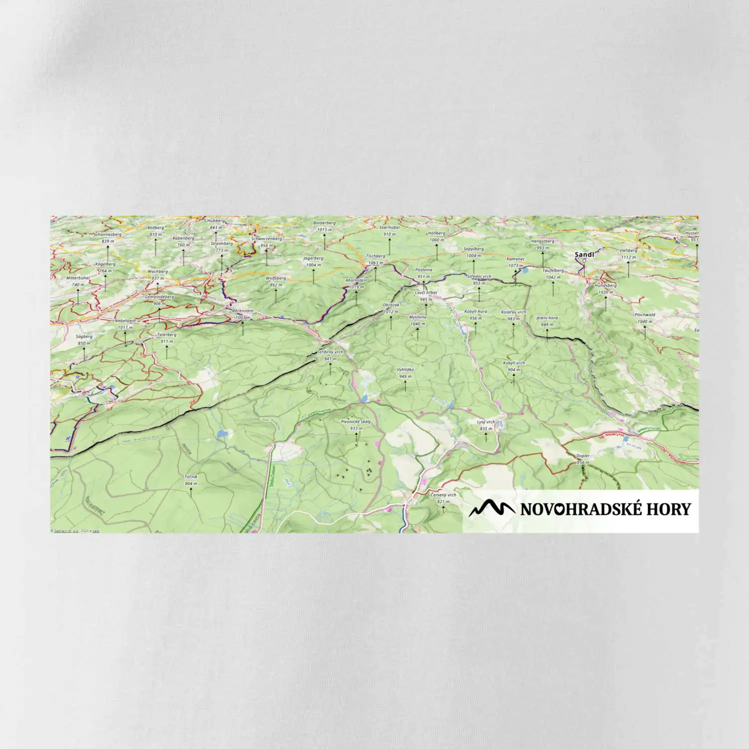 Hrnek - Novohradské hory mapa Hrnek - Novohradské hory mapa