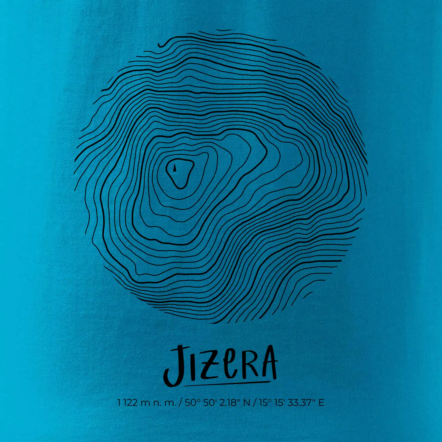 Jizera - vrstevnice v kruhu