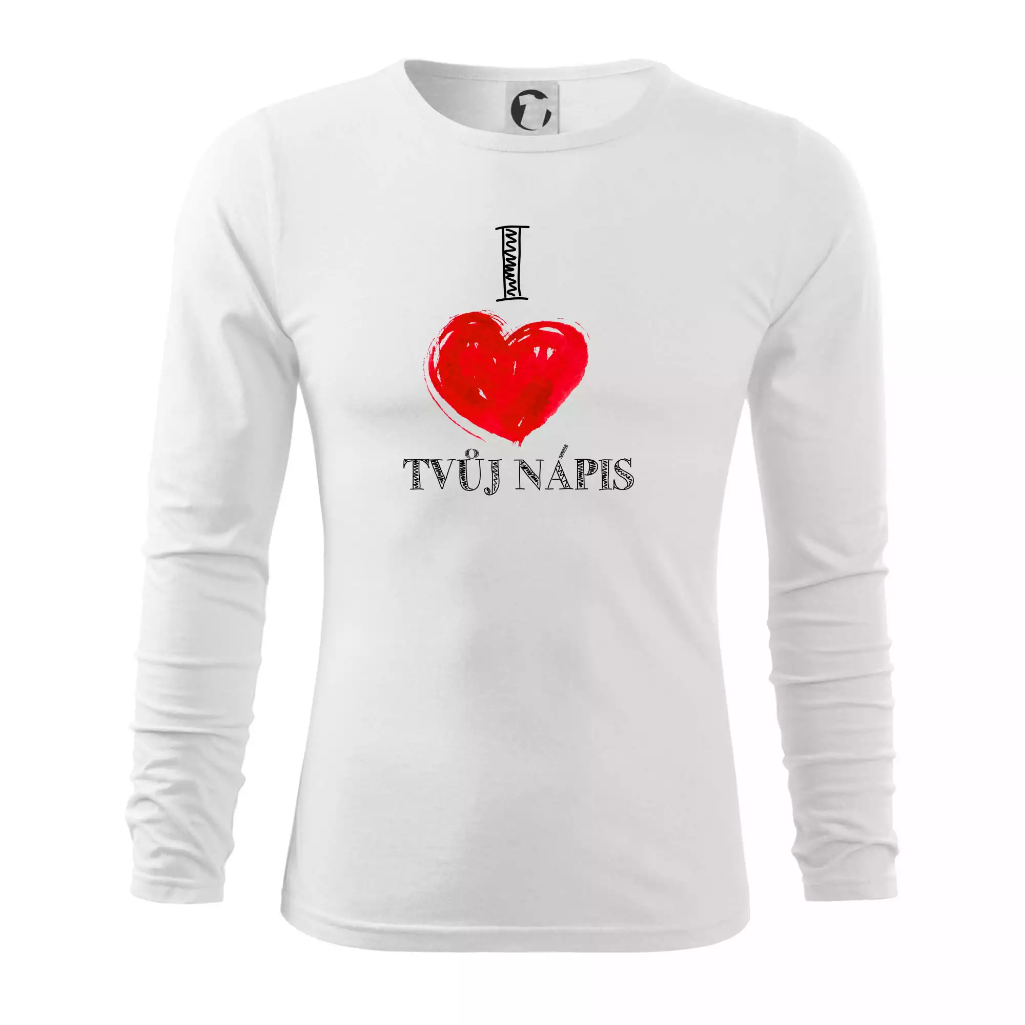 I love malované srdce - vlastní nápis