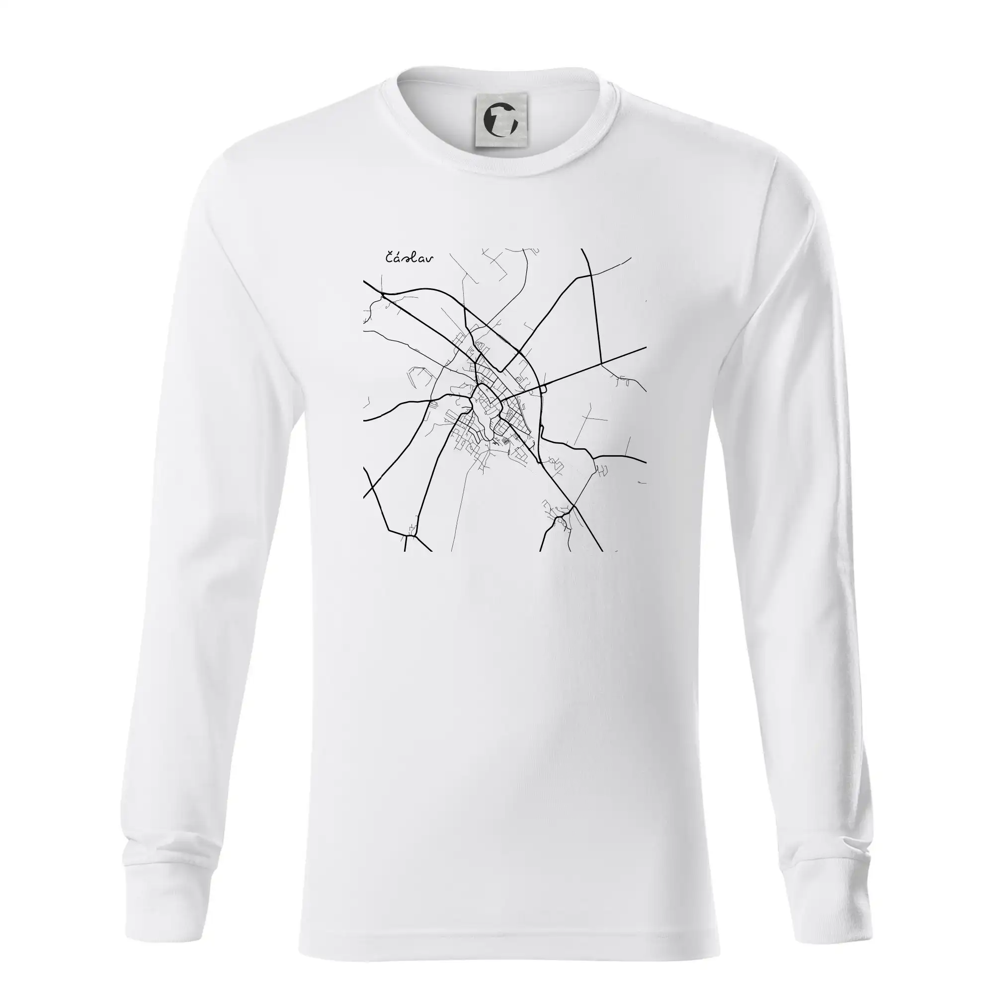 Černobílá mapa Čáslav