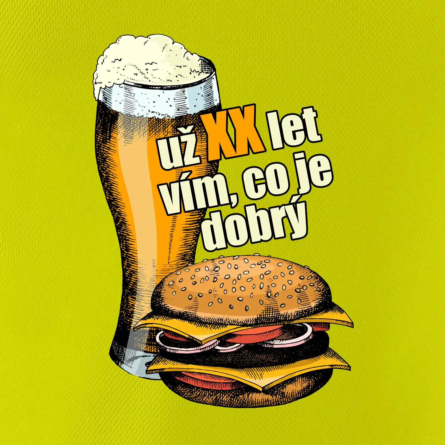 Pivo a burger vím co je dobrý