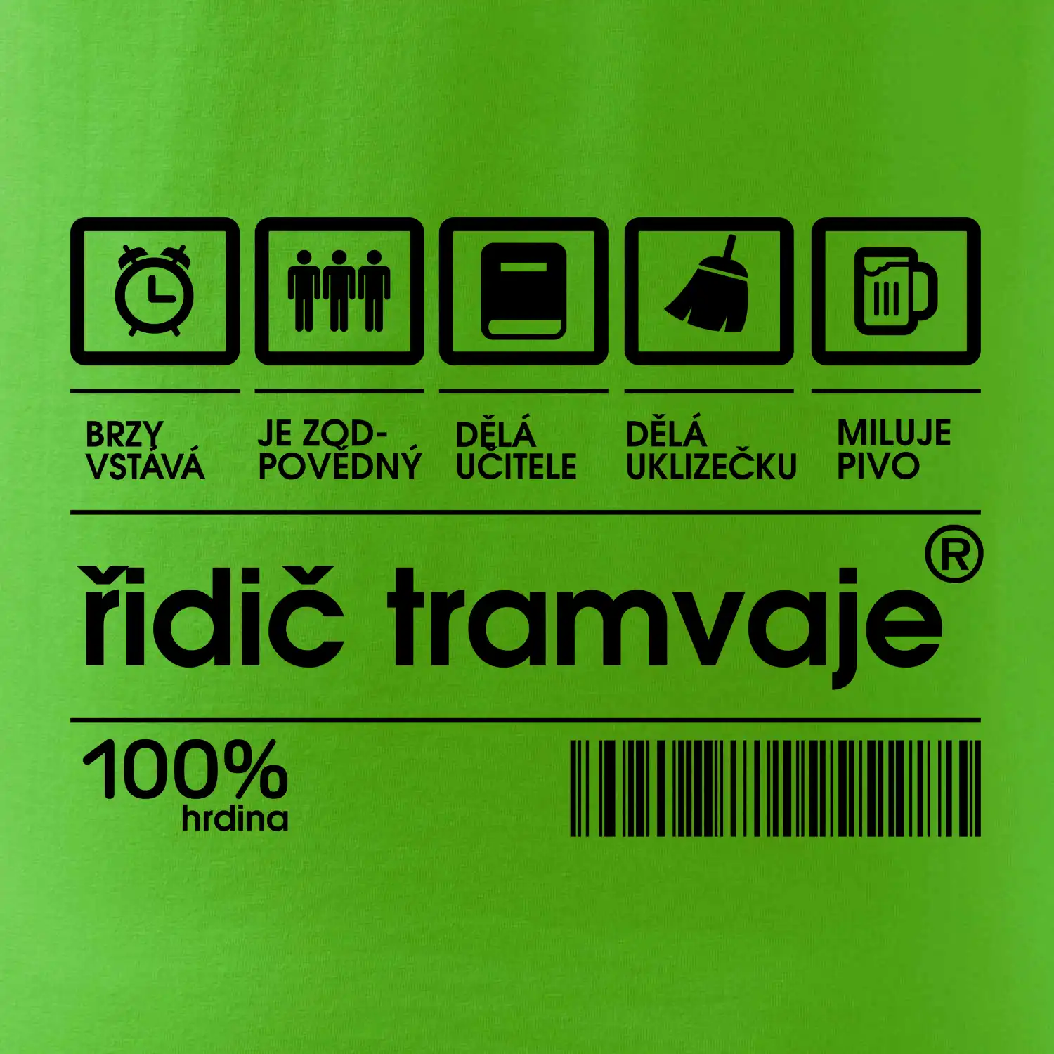 Čárový kód Řidič tramvaje