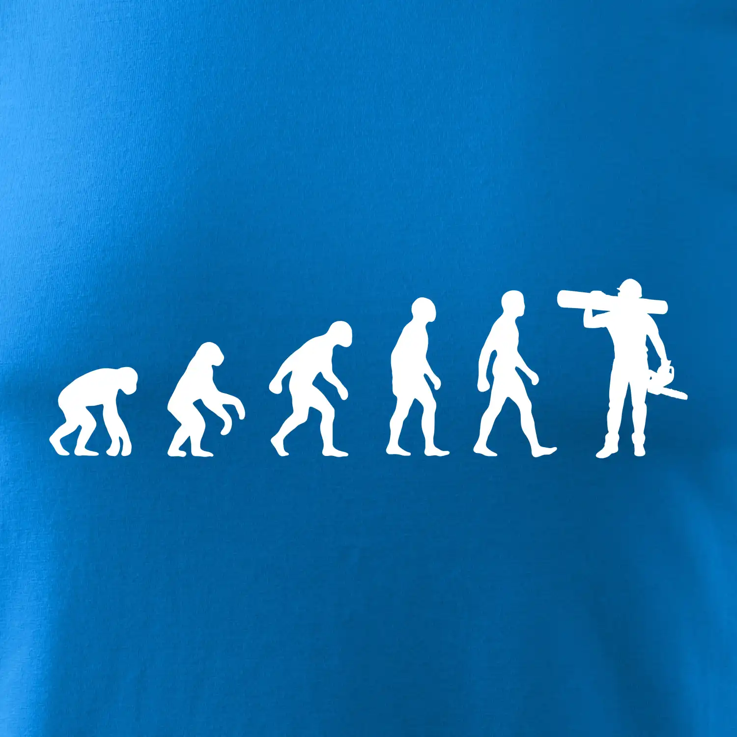Evoluce dřevorubec - pila a kmen