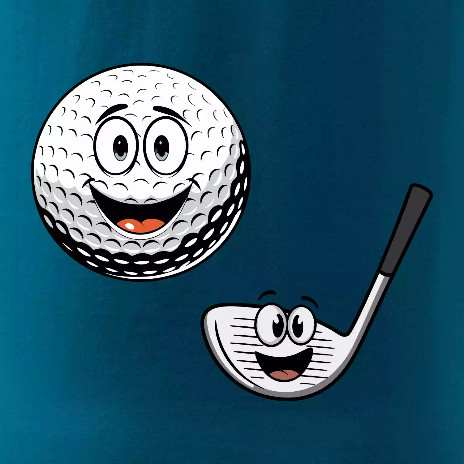 Parové triko - Golfová hůl a míček