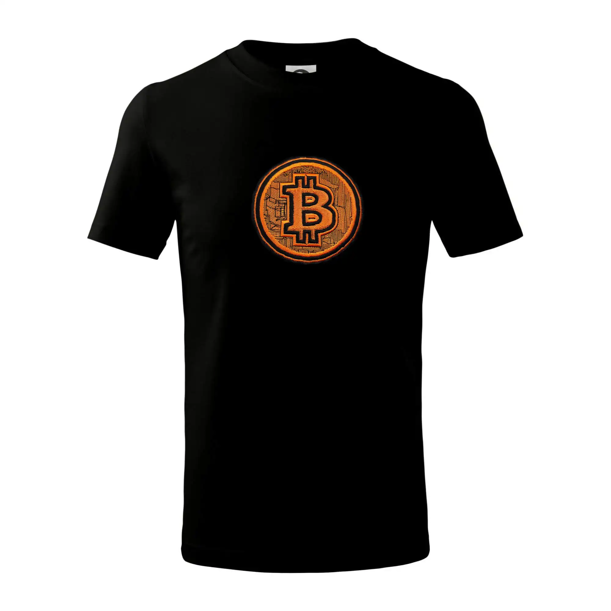 Logo bitcoin ve vyšívaném stylu