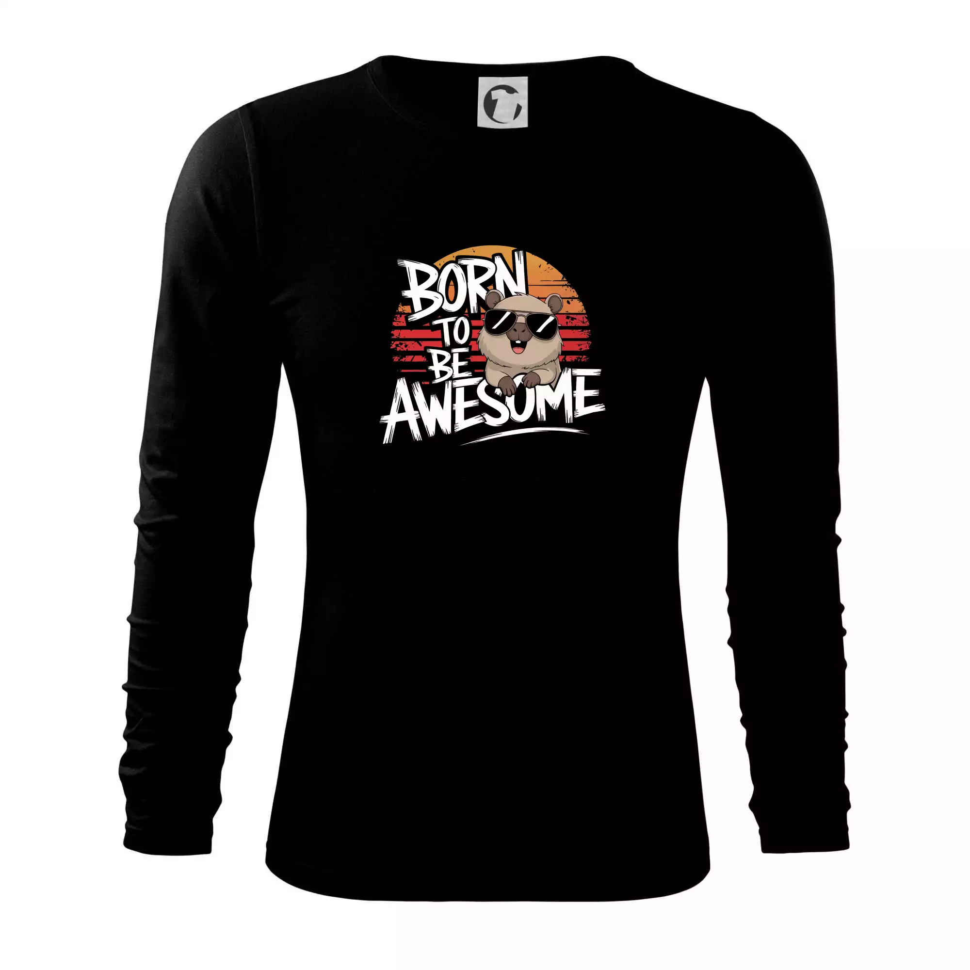 Capybara born be awesome nápis uprostřed