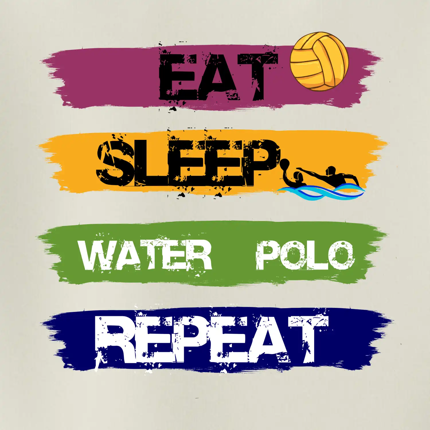Eat sleep watter polo barevné