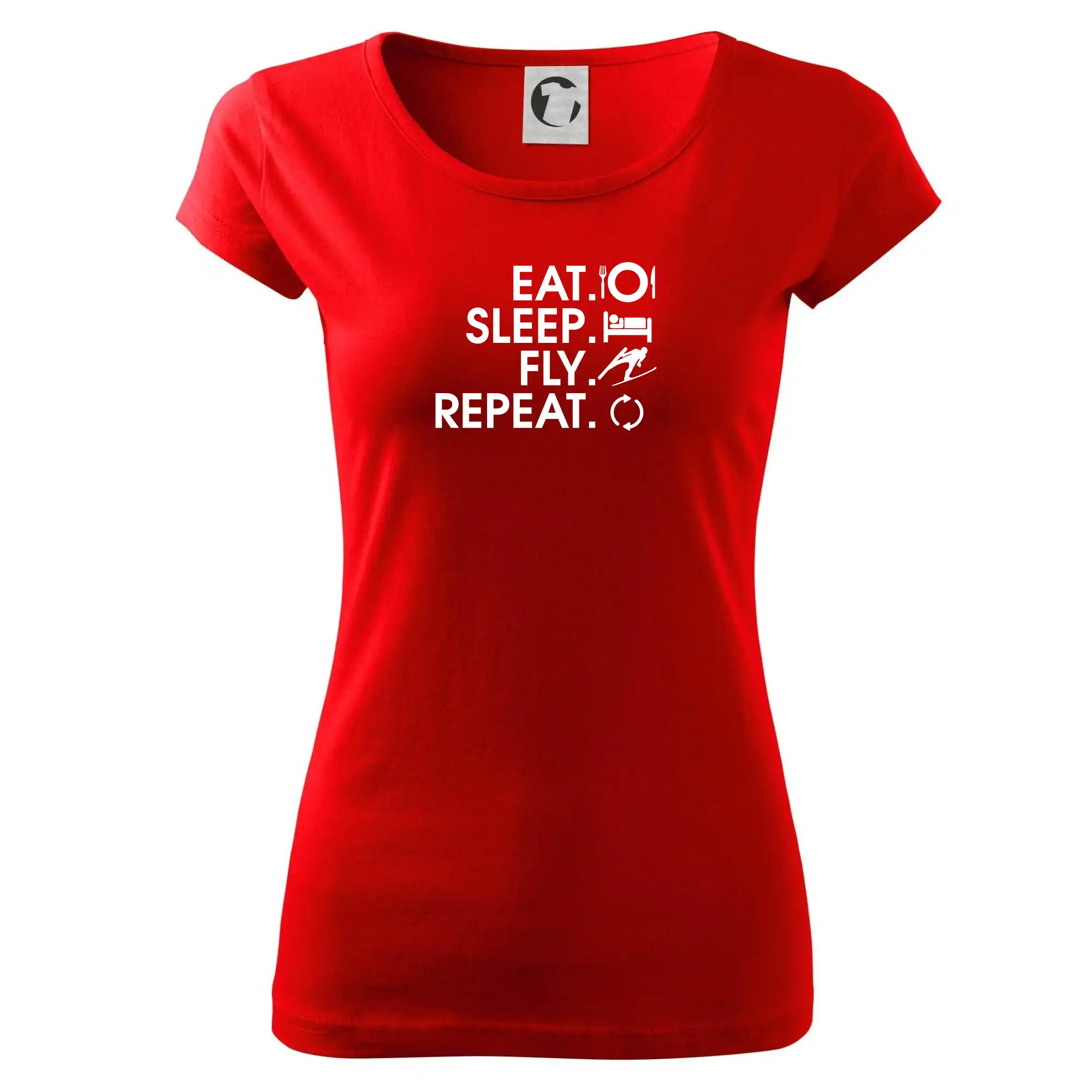 Eat sleep fly repeat - skoky na lyžích