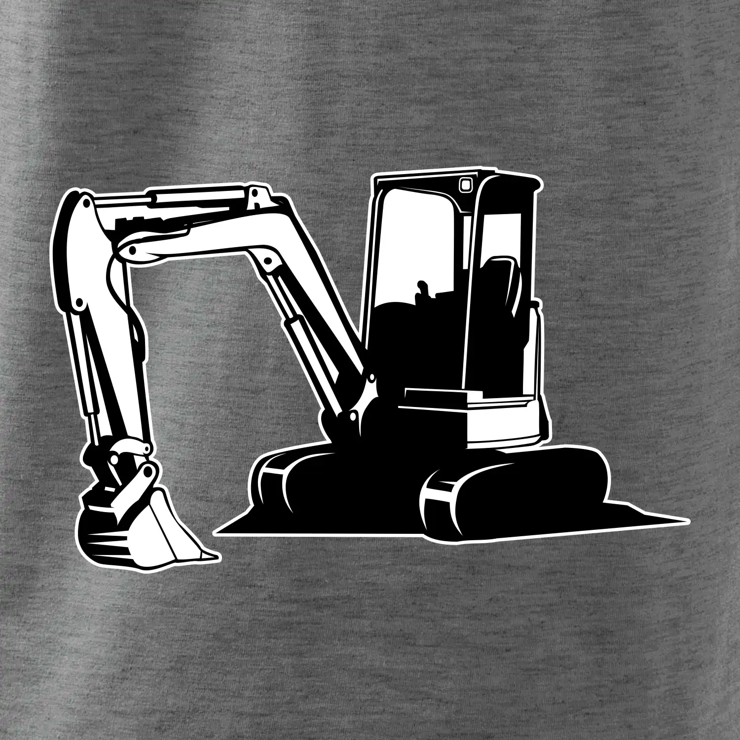 Bagr bez nápisu černobílý