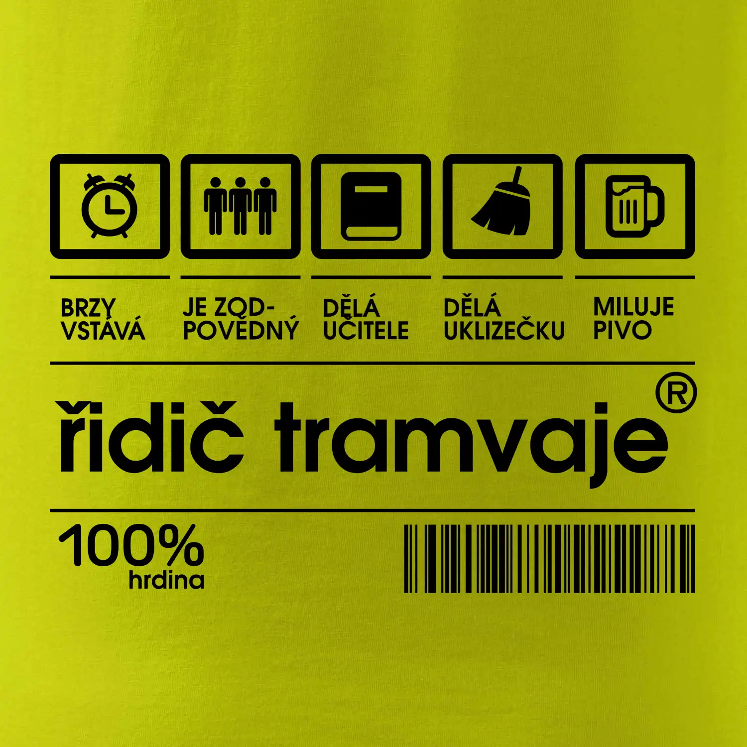 Čárový kód Řidič tramvaje