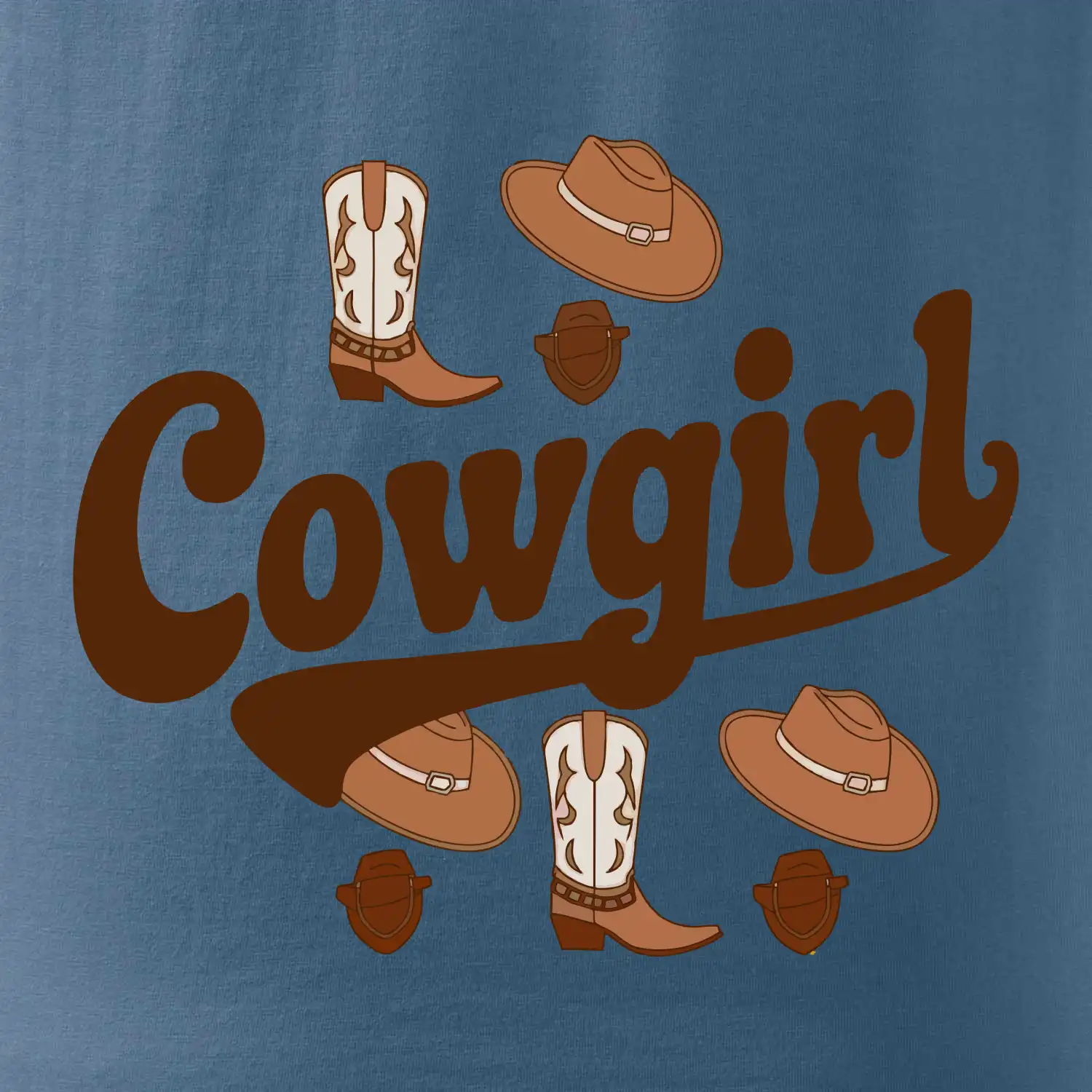 Cowgirl nápis a oblečení