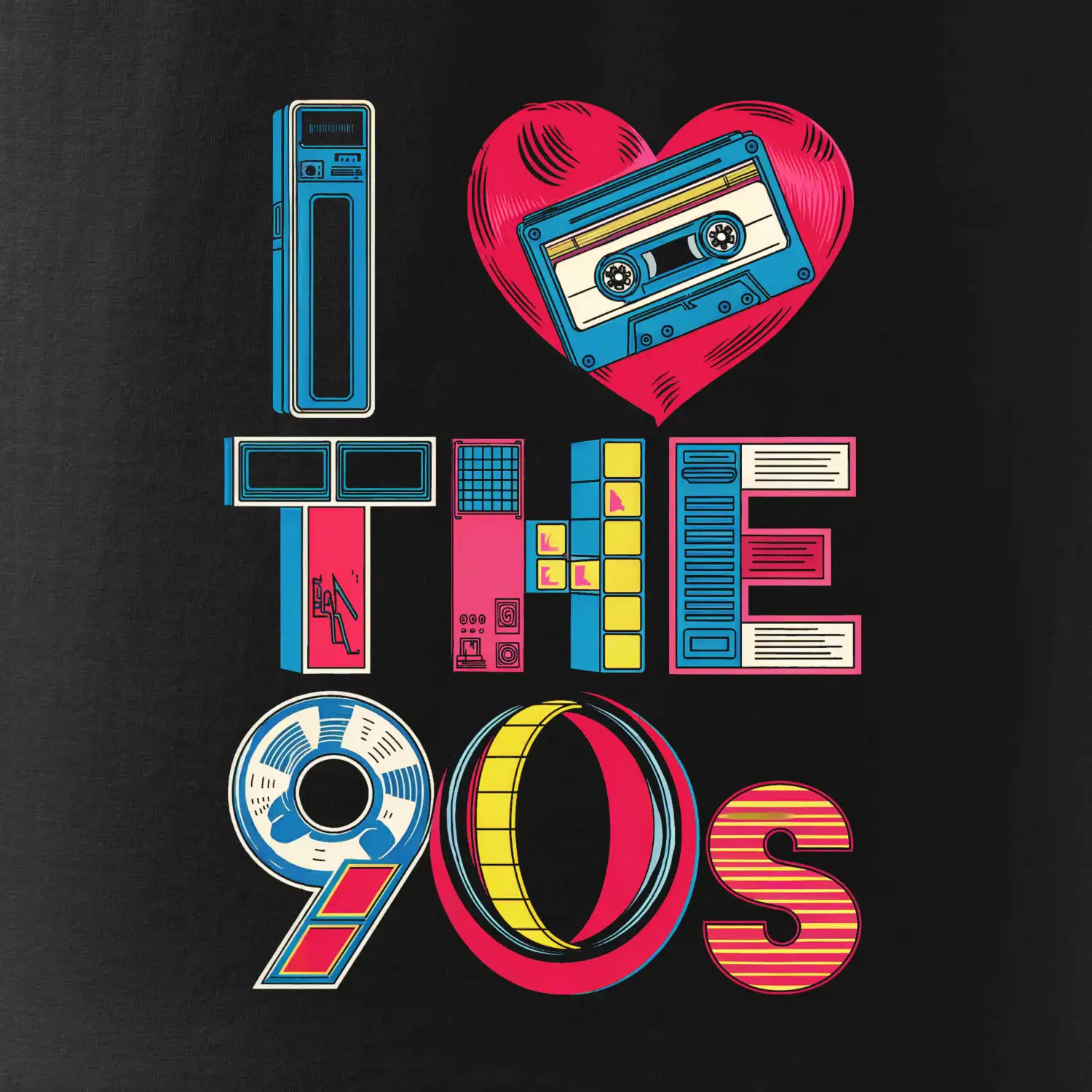 I love 90s - srdce a kazeta