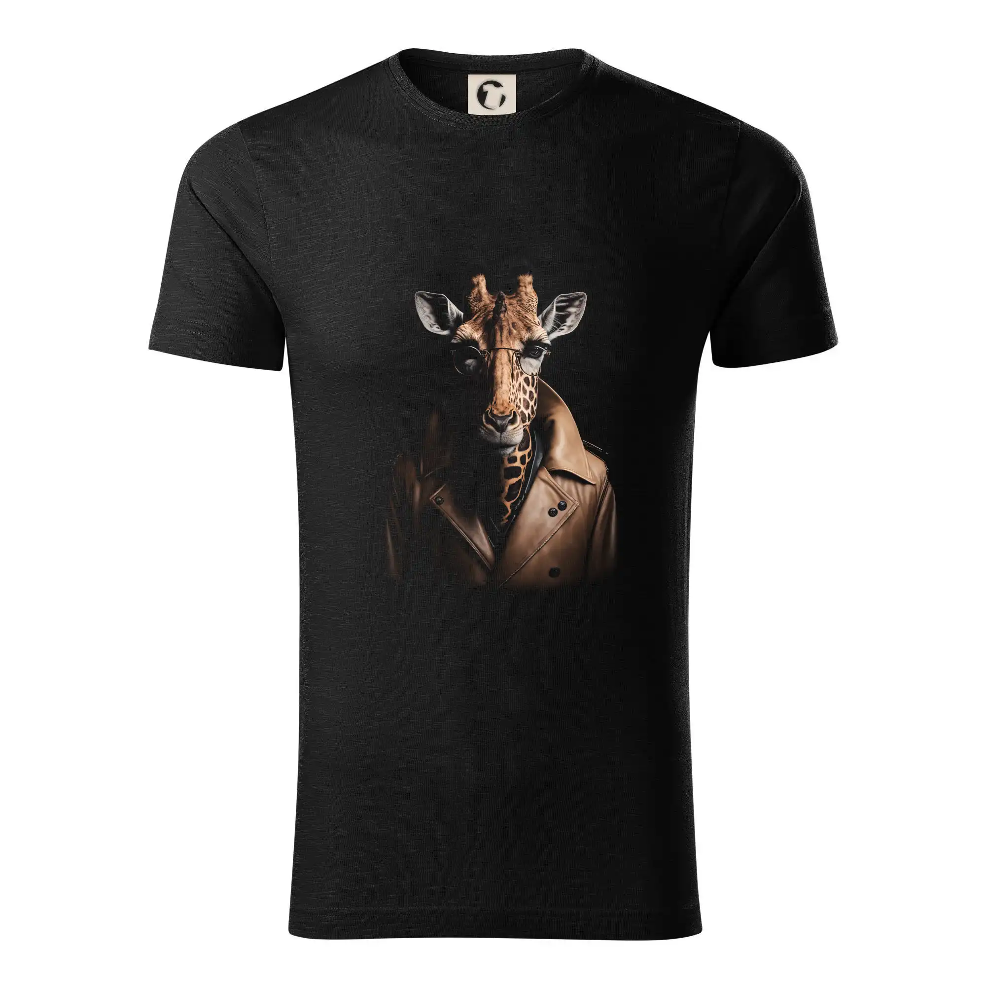 Žirafa v kožené bundě