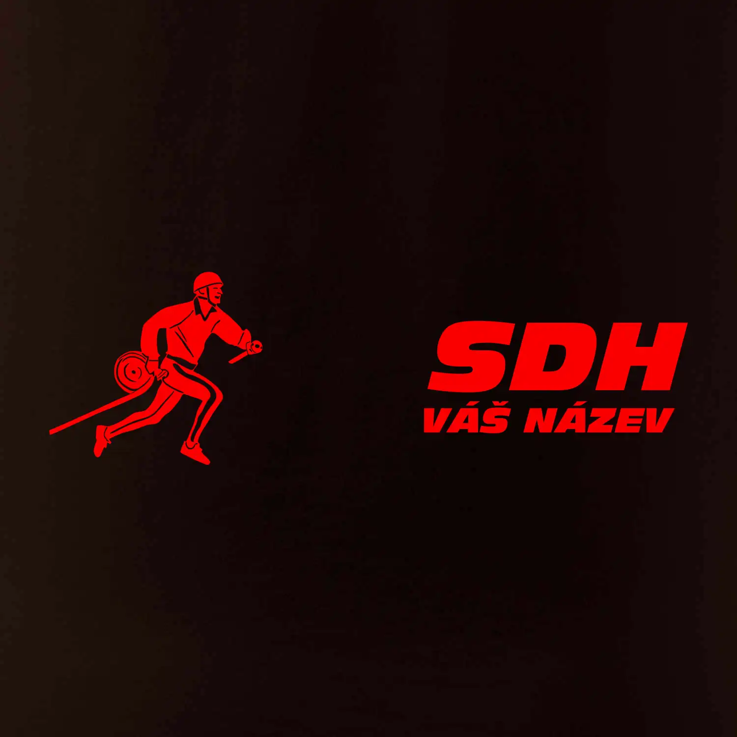 Hasičský sport SDH + váš název ČERVENÁ