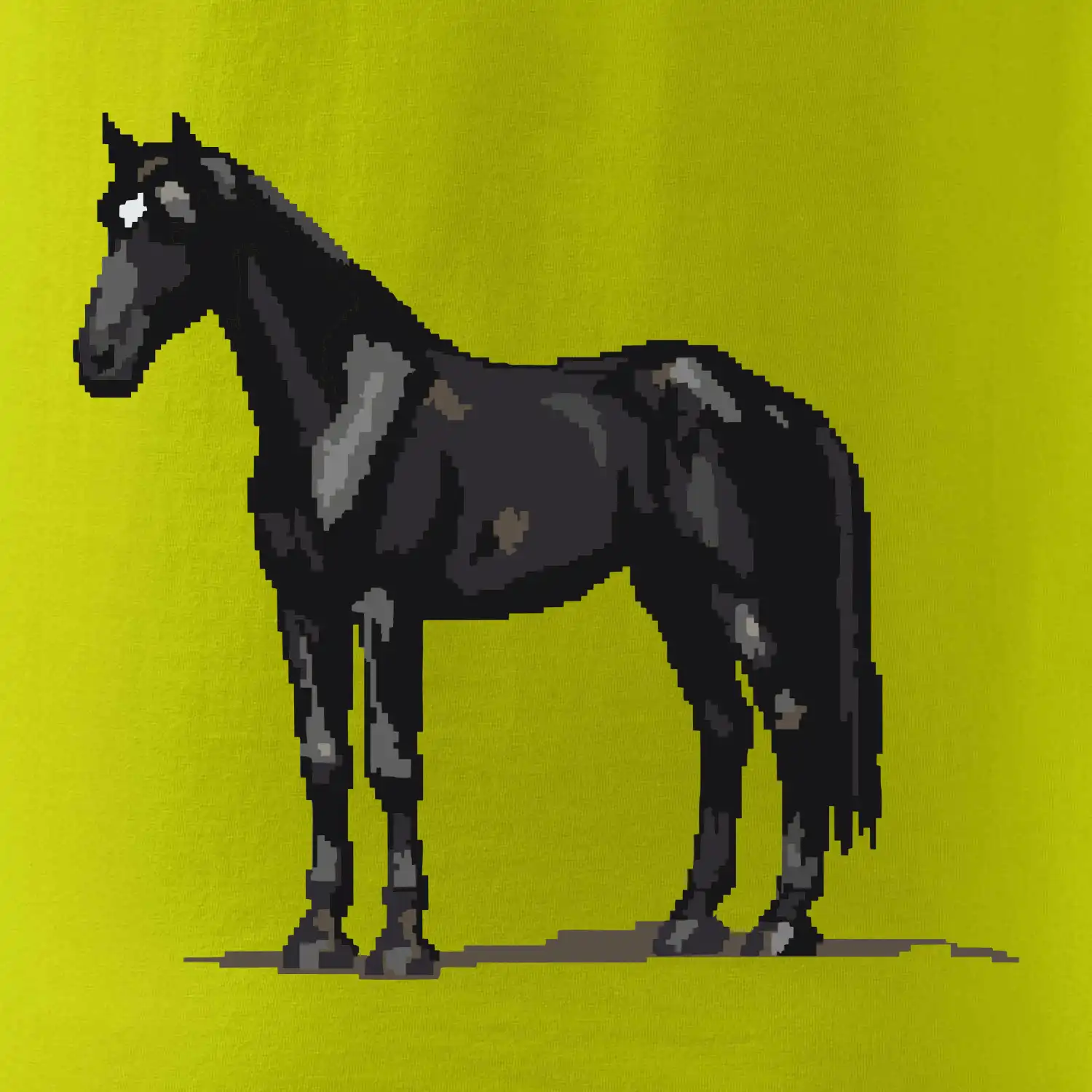 Černý kůň pixel