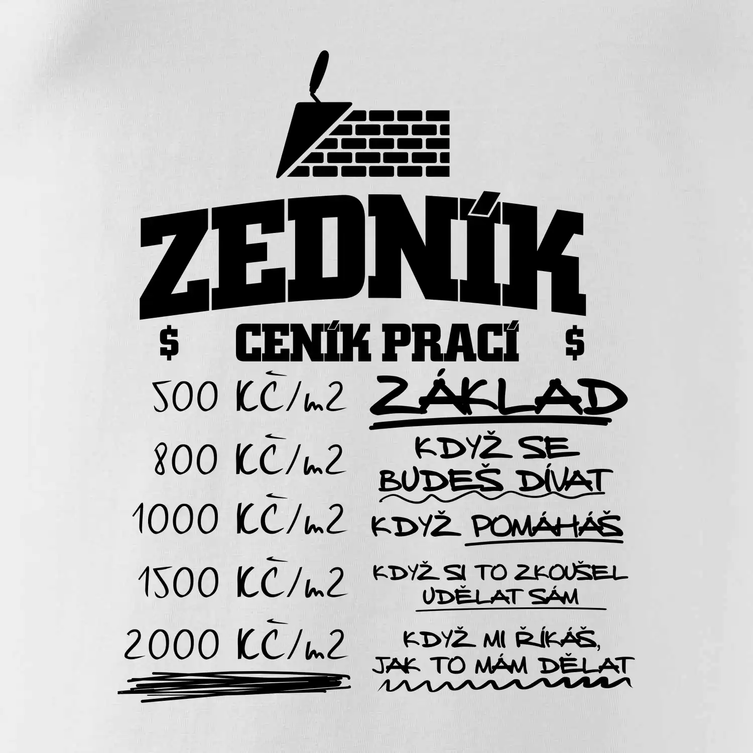 Ceník zedníka - cena za metr