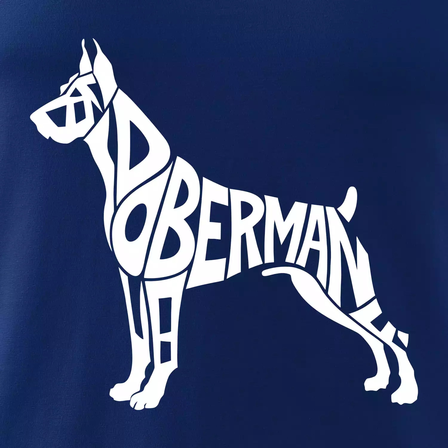 Doberman - nápis v tělě