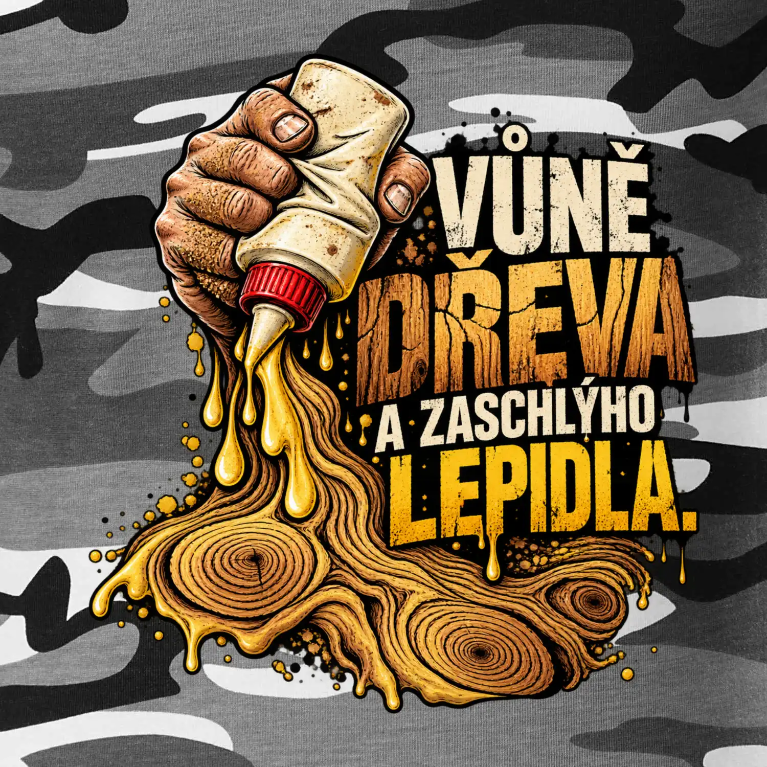 Vůně dřeva a zaschlýho lepidla - kapající lepidlo a letokruhy