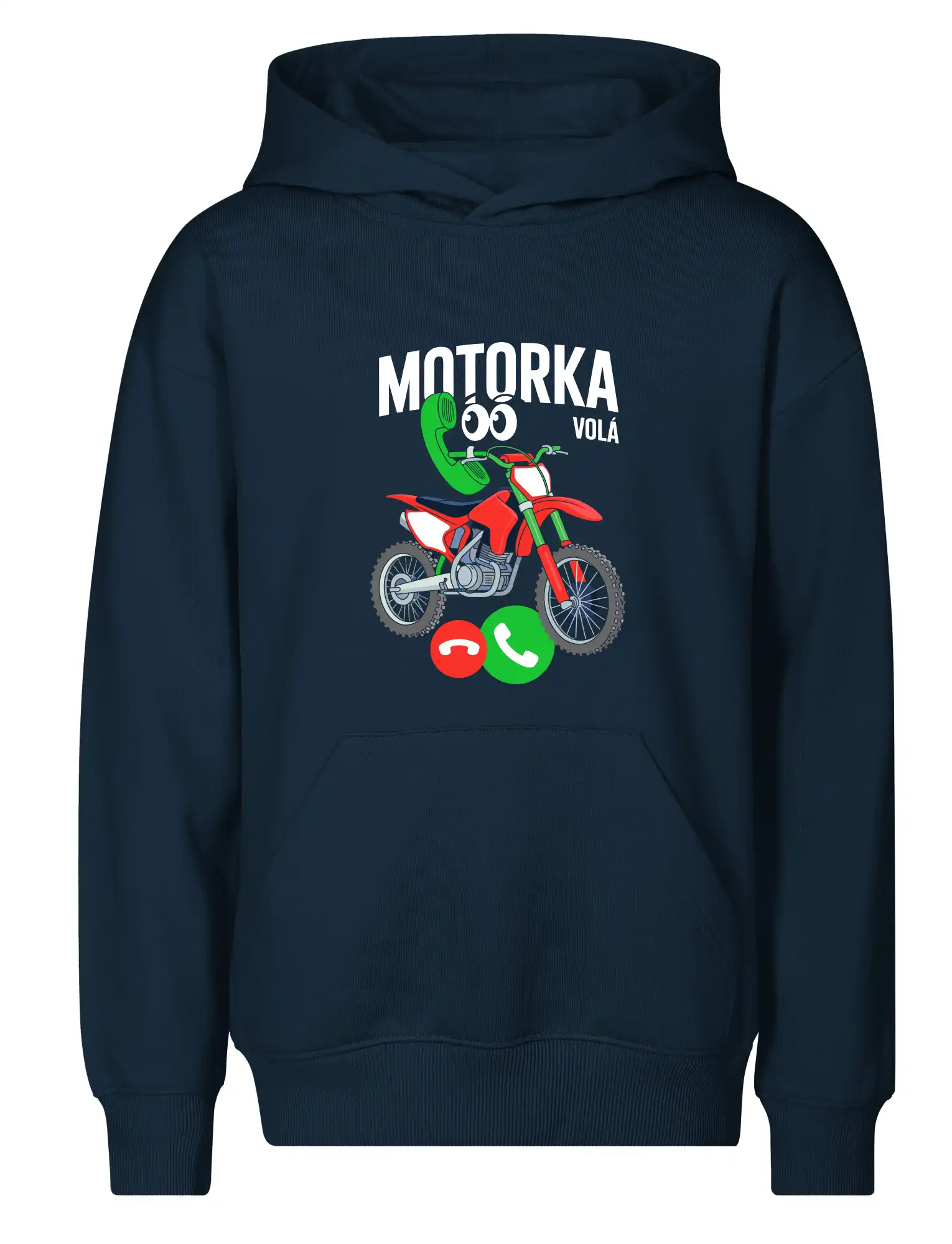 Karikatura motorka cross volá