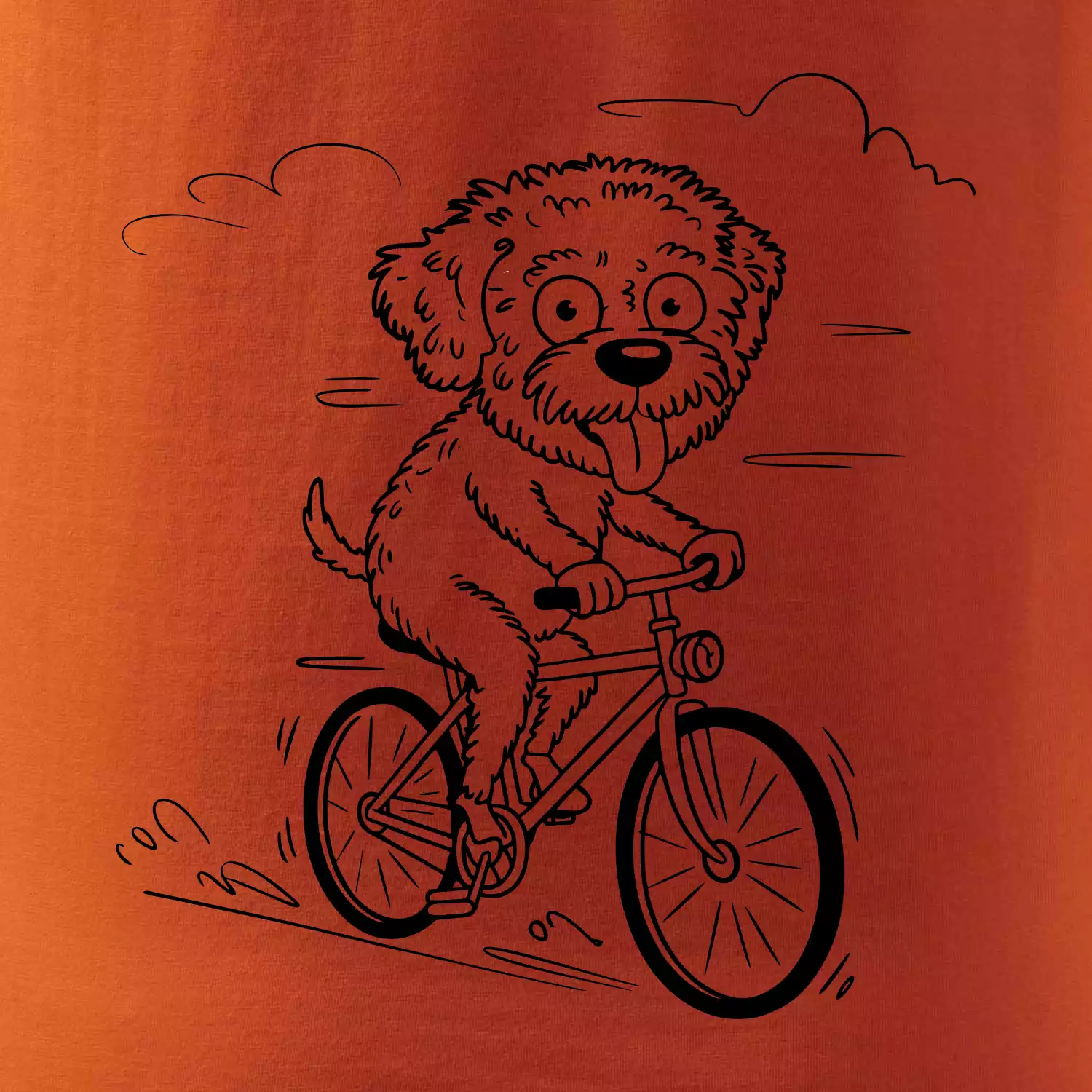 Lagotto romagnolo karikatura na kole černá