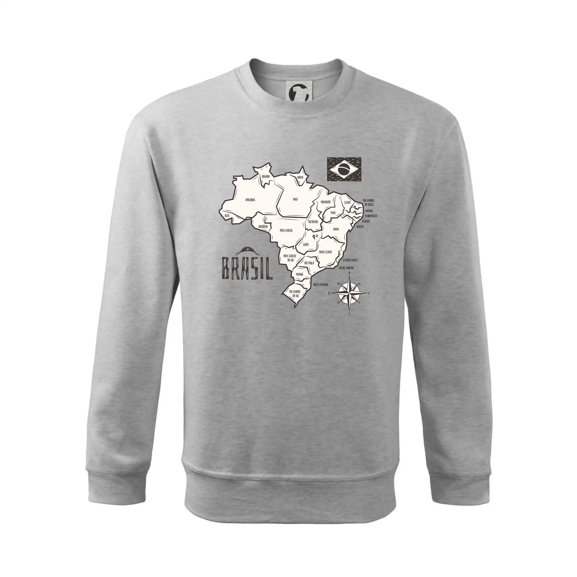 Brazílie mapa s názvy regionů