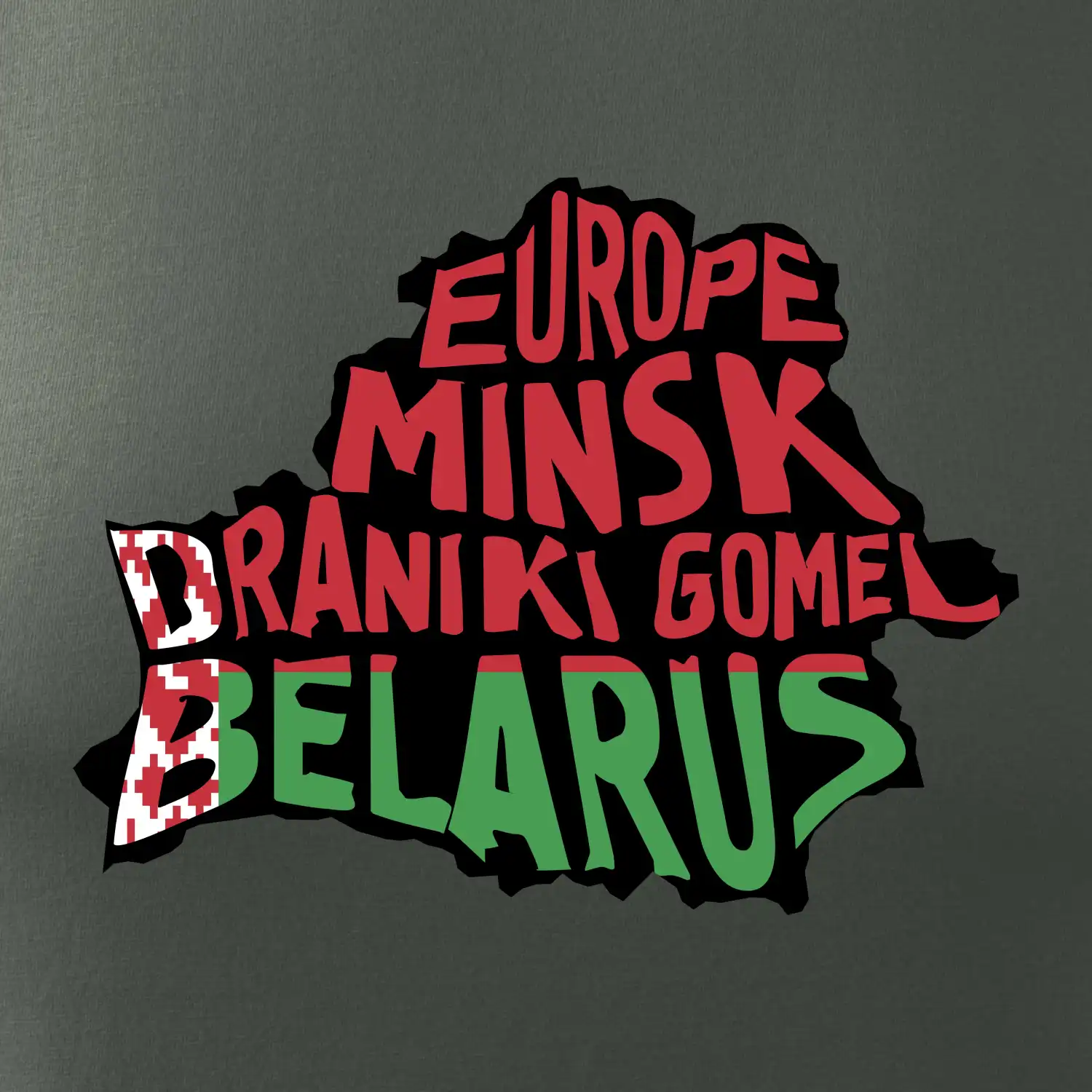 Mapy - názvy měst - Bělorusko