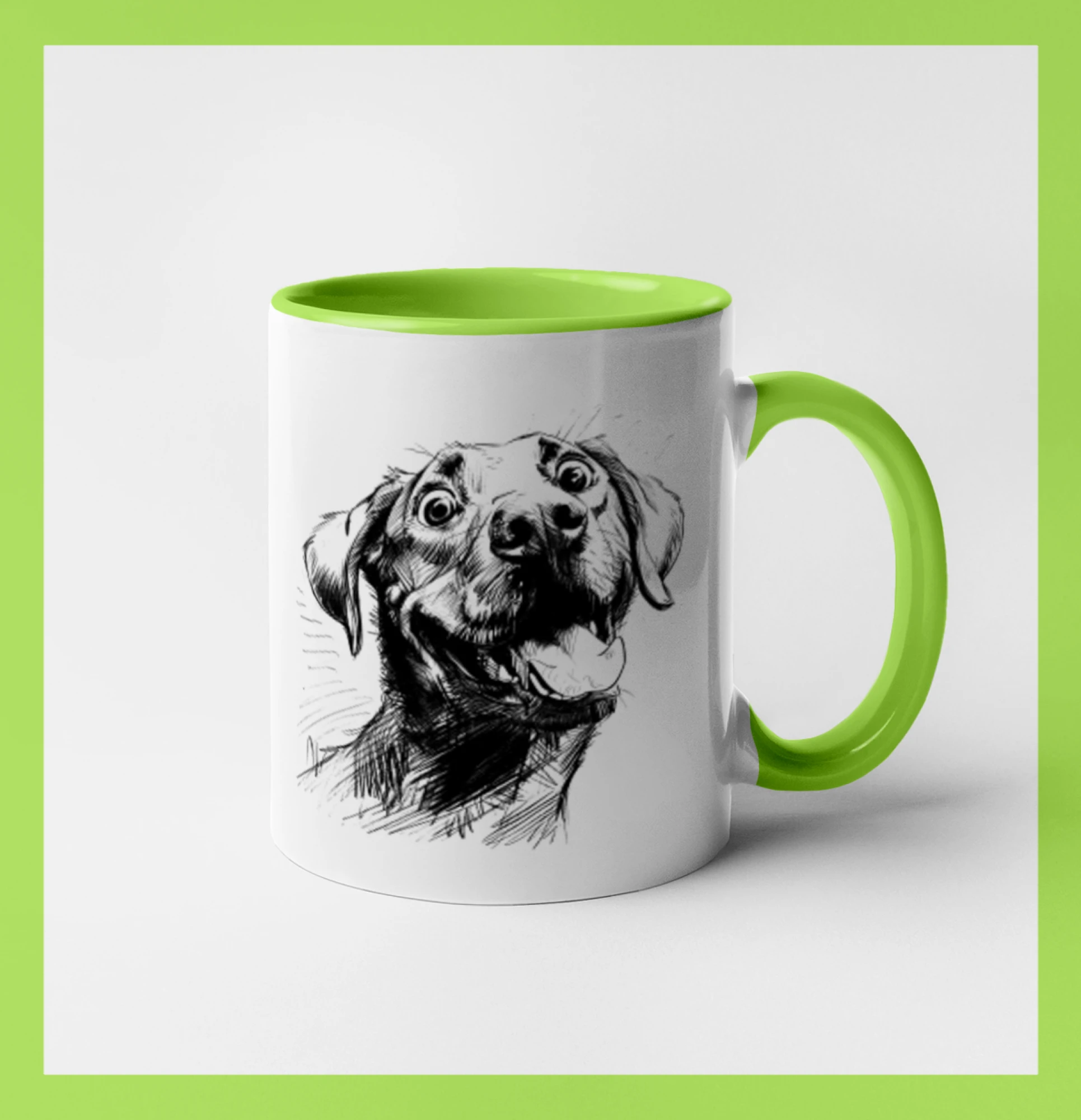 Černobílá karikatura Labrador světlý