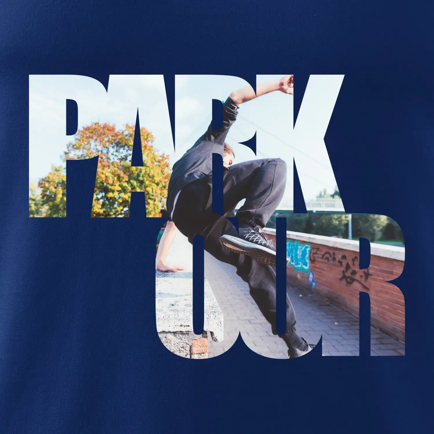 Parkour nápis ve městě