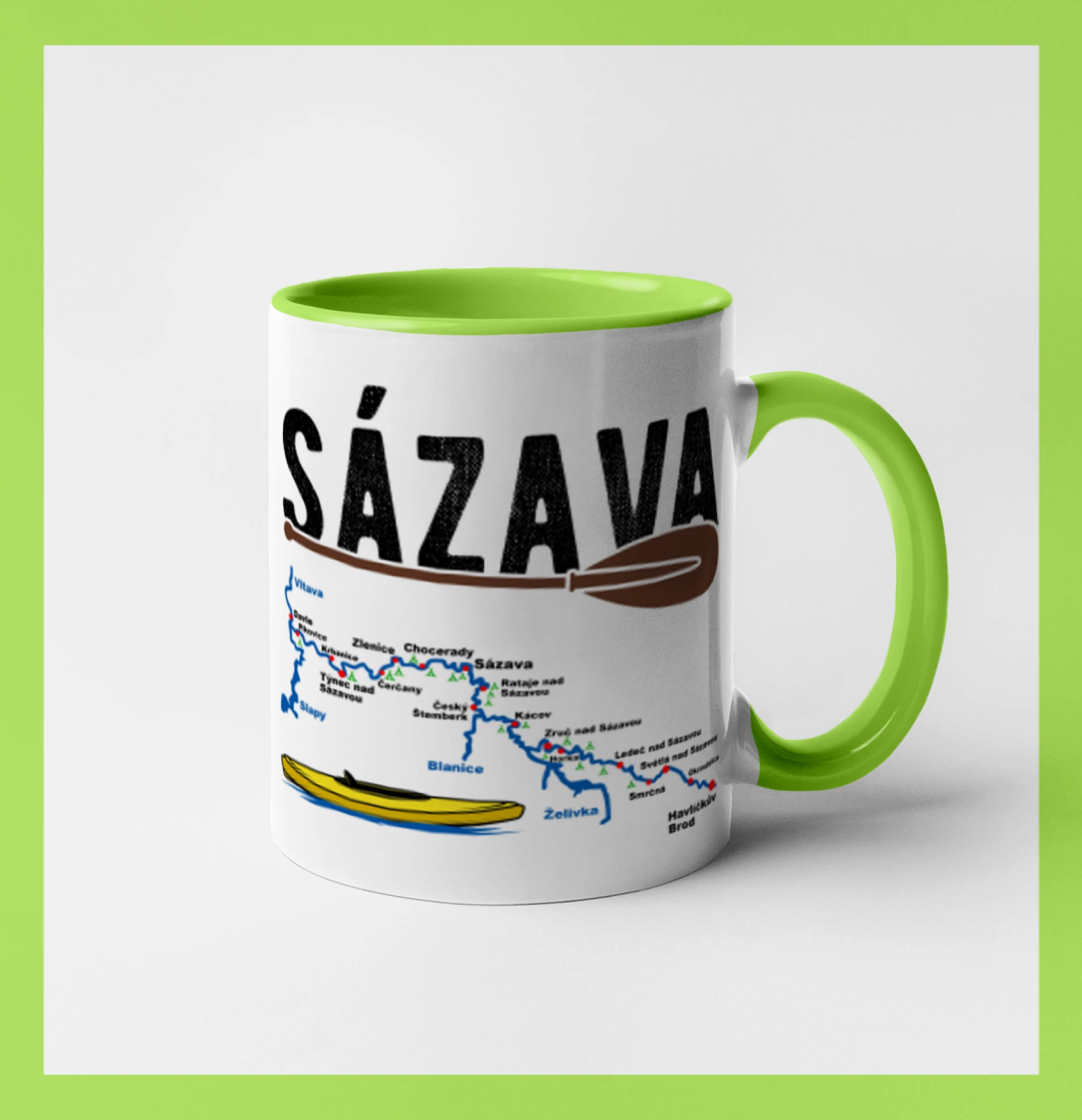 Mapa řeky Sázavy