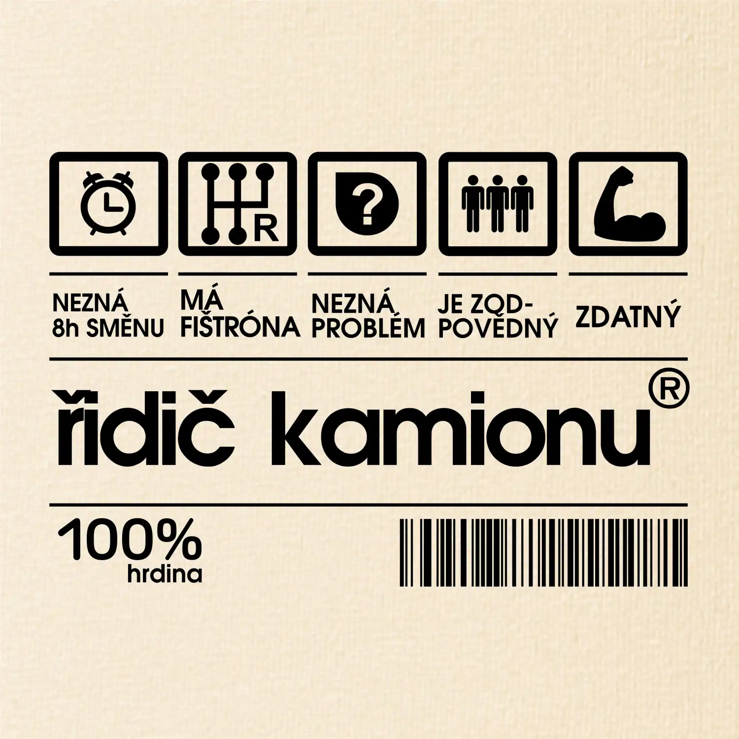 Čárový kód řidič kamionu