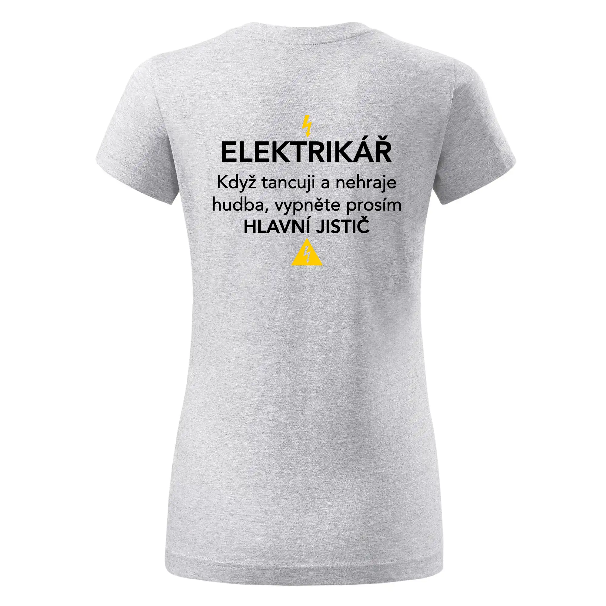 Elektrikář - hlavní jistič - Nápis na zádech