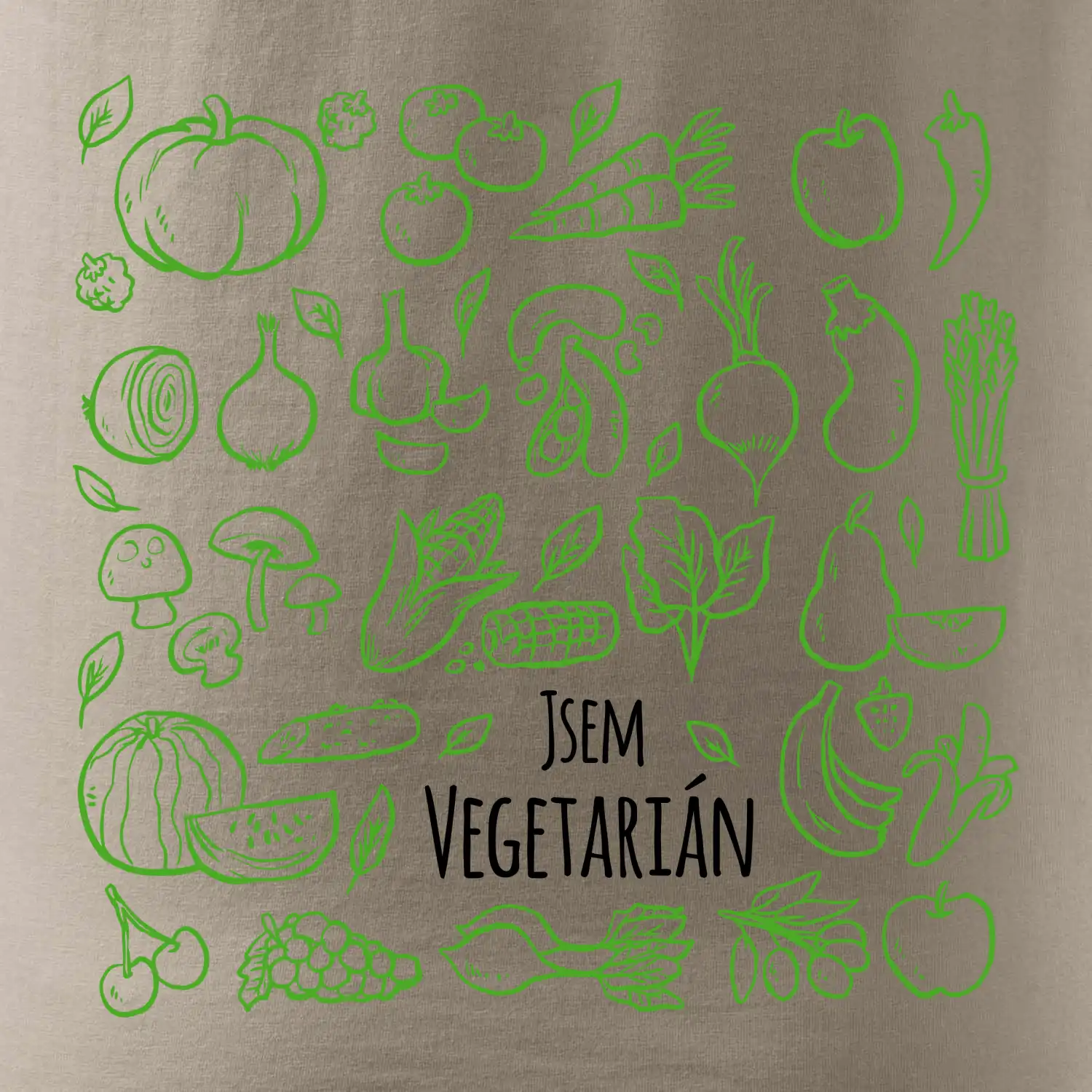 Jsem vegetarián - zelenina ve čtverci