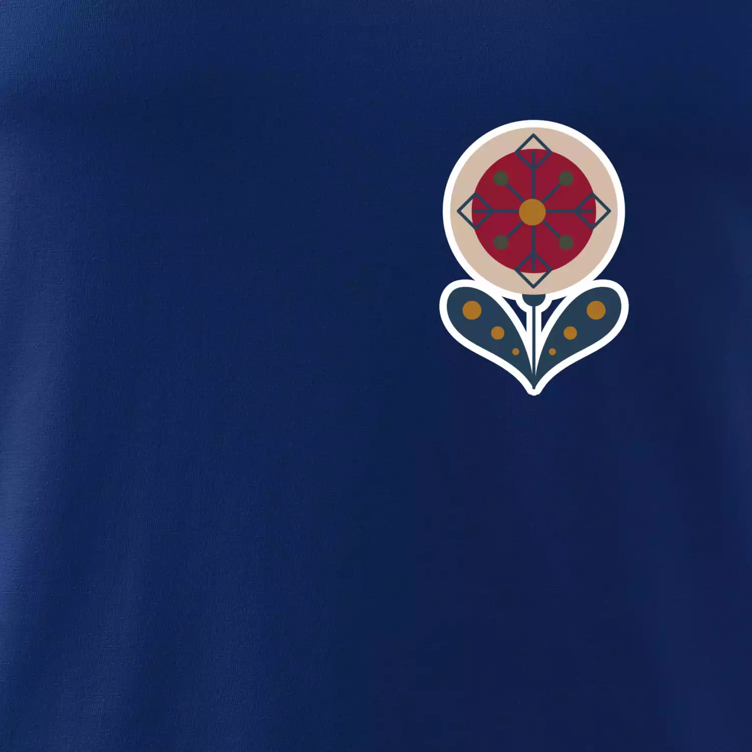 Folklor na prsu květina kulatá