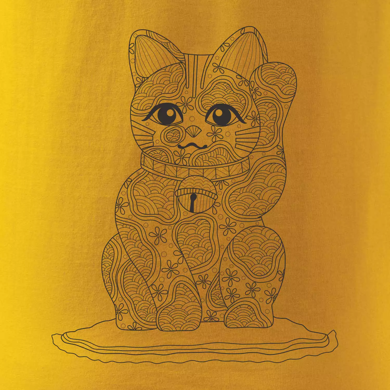 Kočka mávající mandala