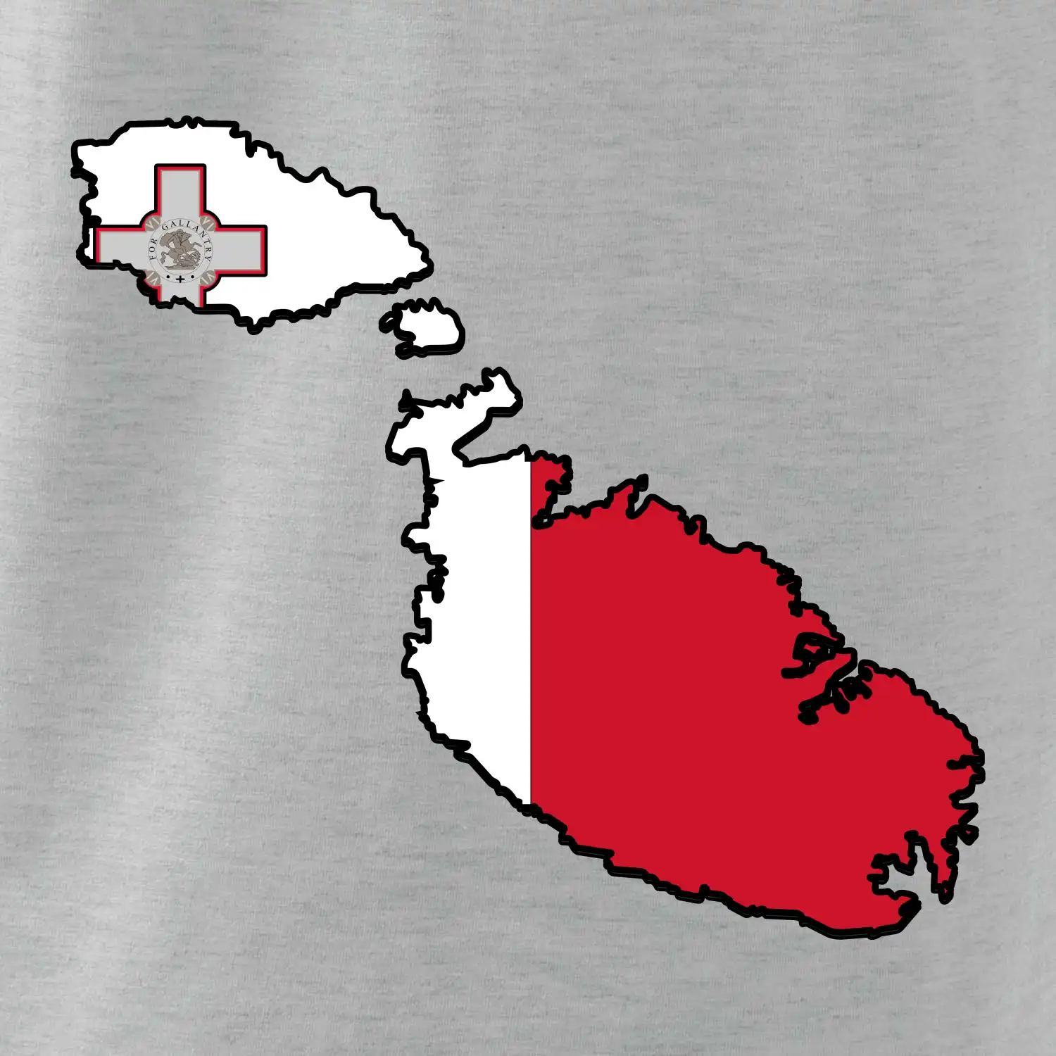 Mapa Malta s vlajkou