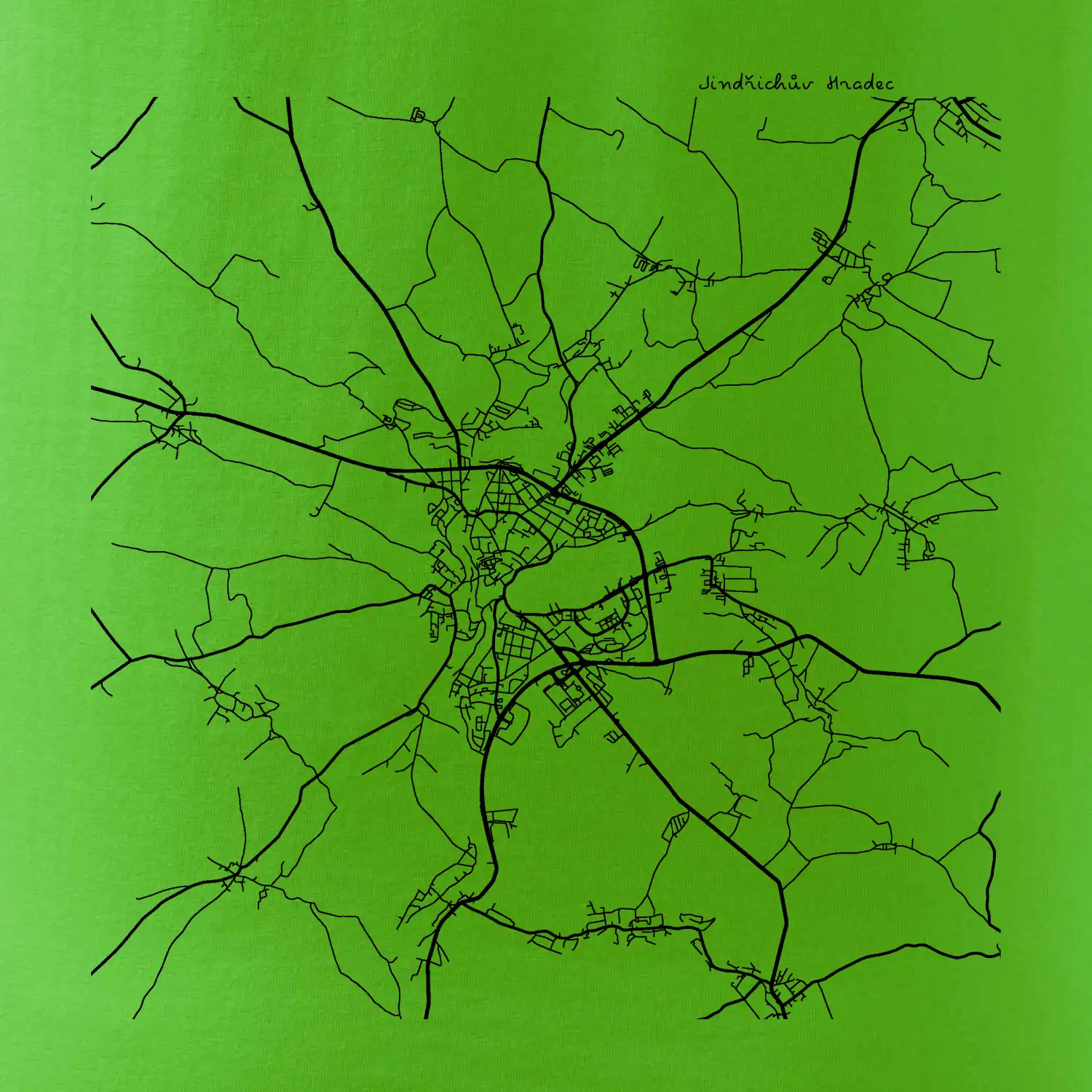 Černobílá mapa  Jindřichův Hradec (37701)