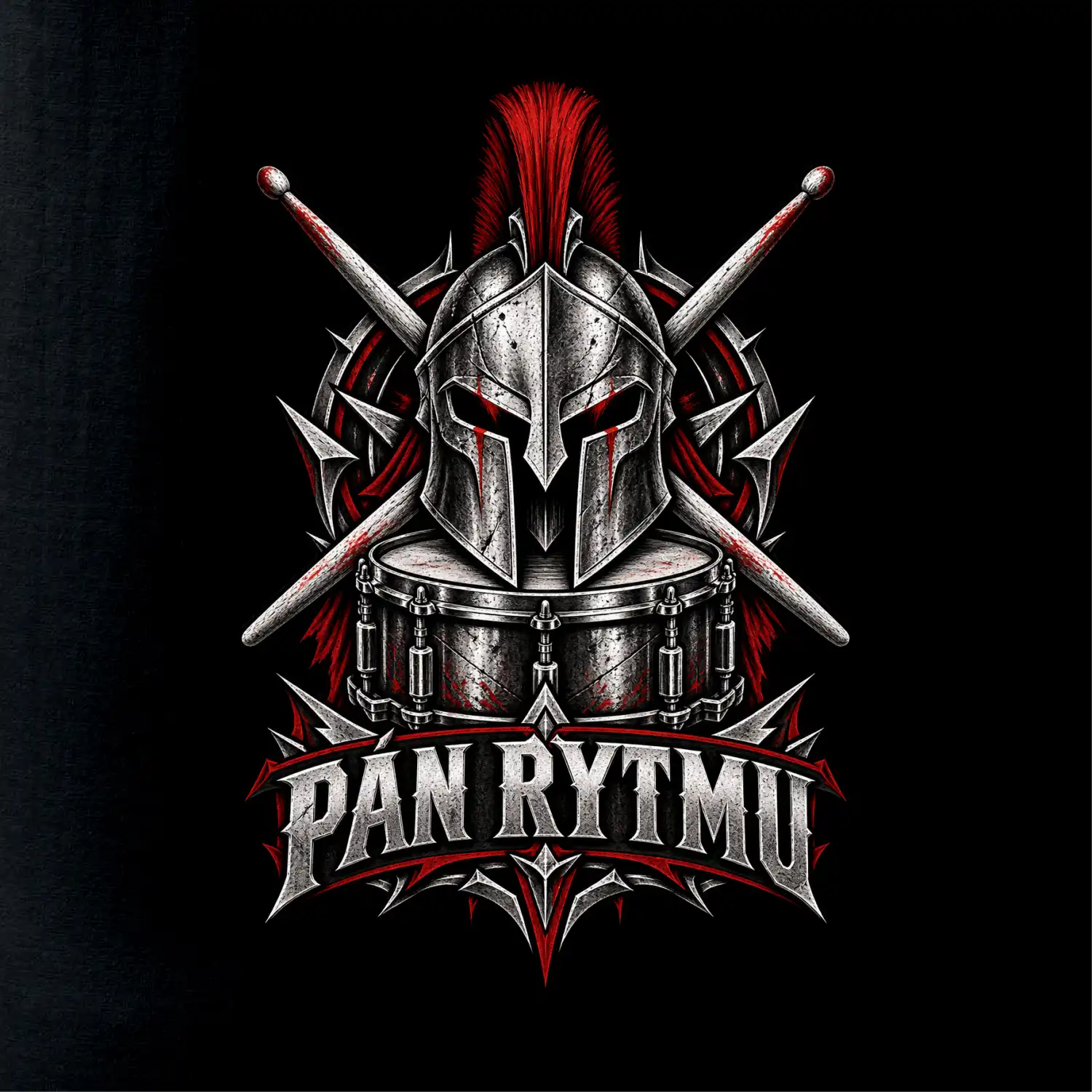 Pán rytmu - sparťanská helma a buben