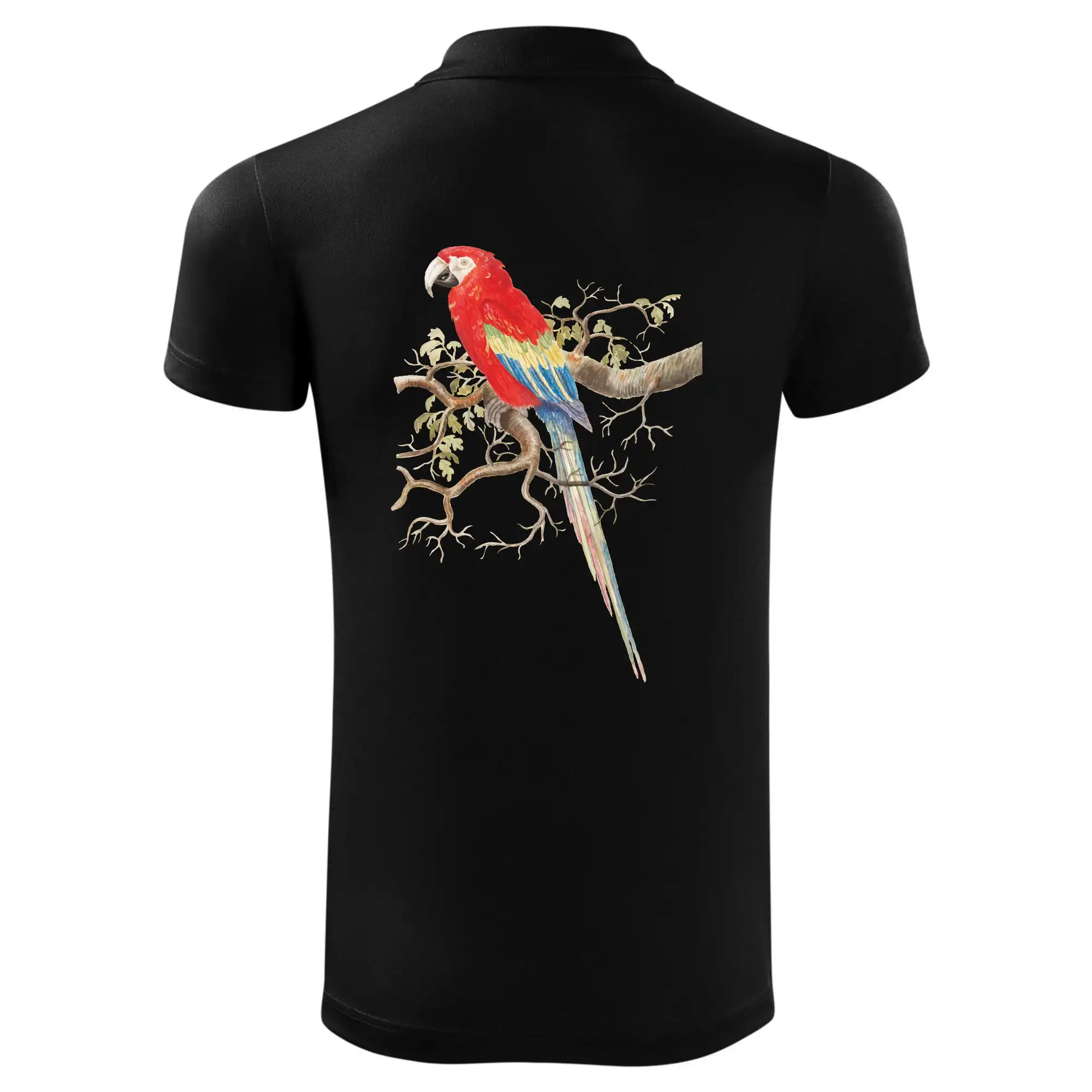 Papoušek na listnatém stromě