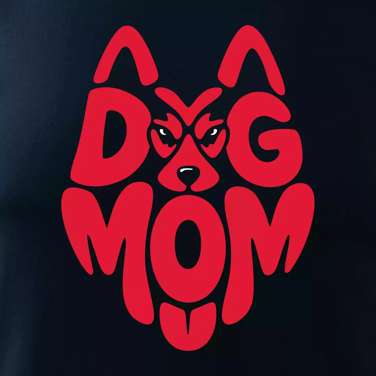 Dog mom nápis v hlavě