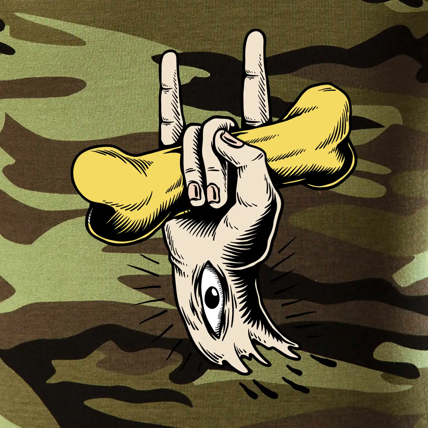 Rocková ruka kost a oko