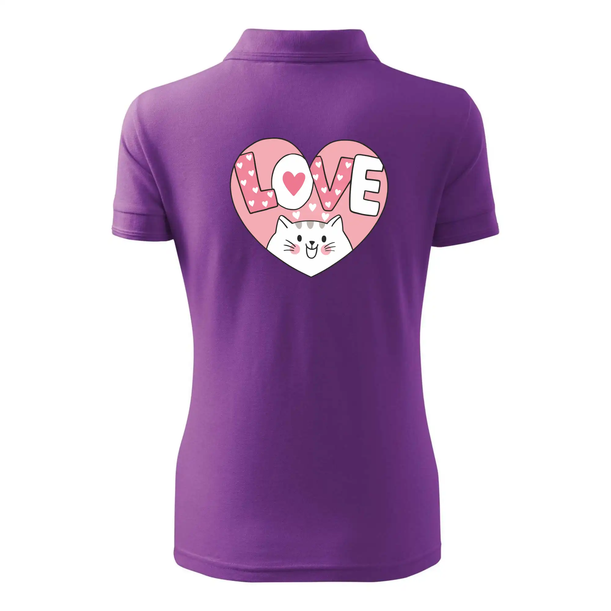 Kočka love - růžové srdce