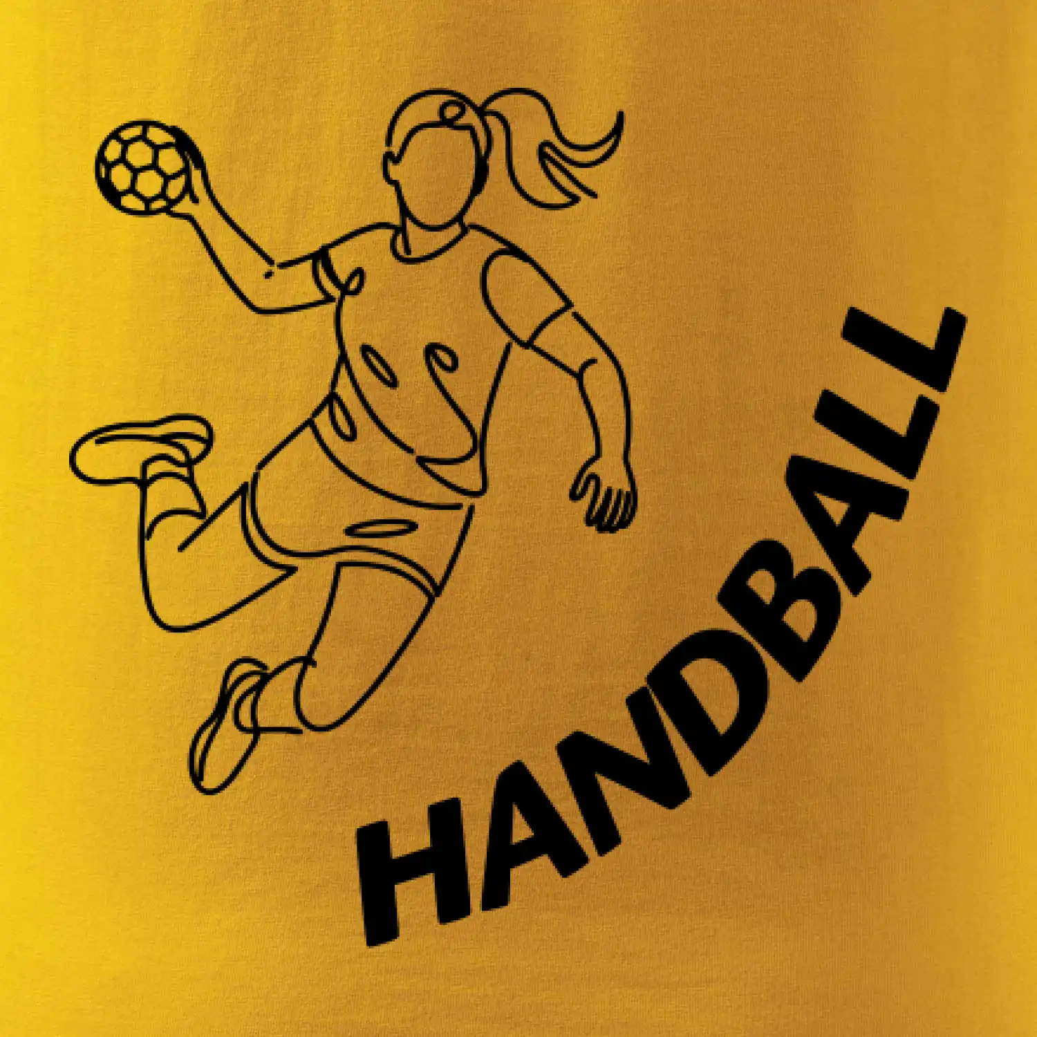 Handball nápis šikmo  - holka