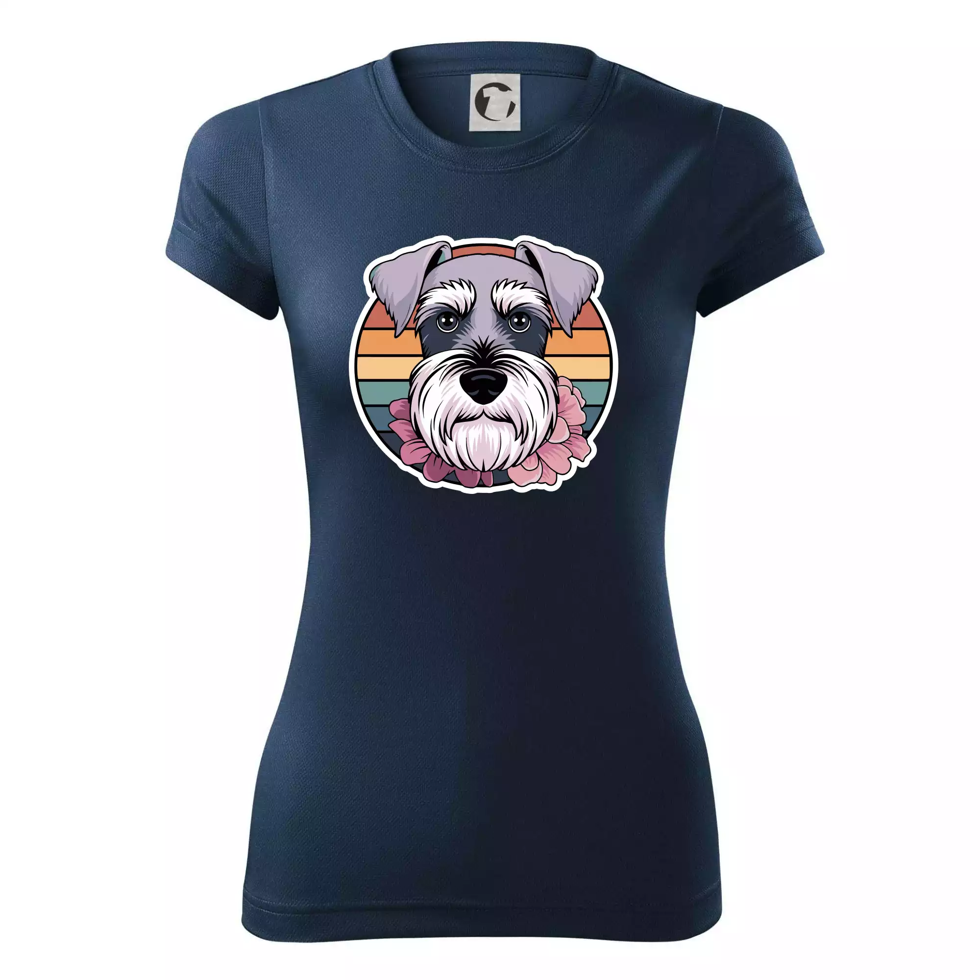 Knírač - fenka a květiny