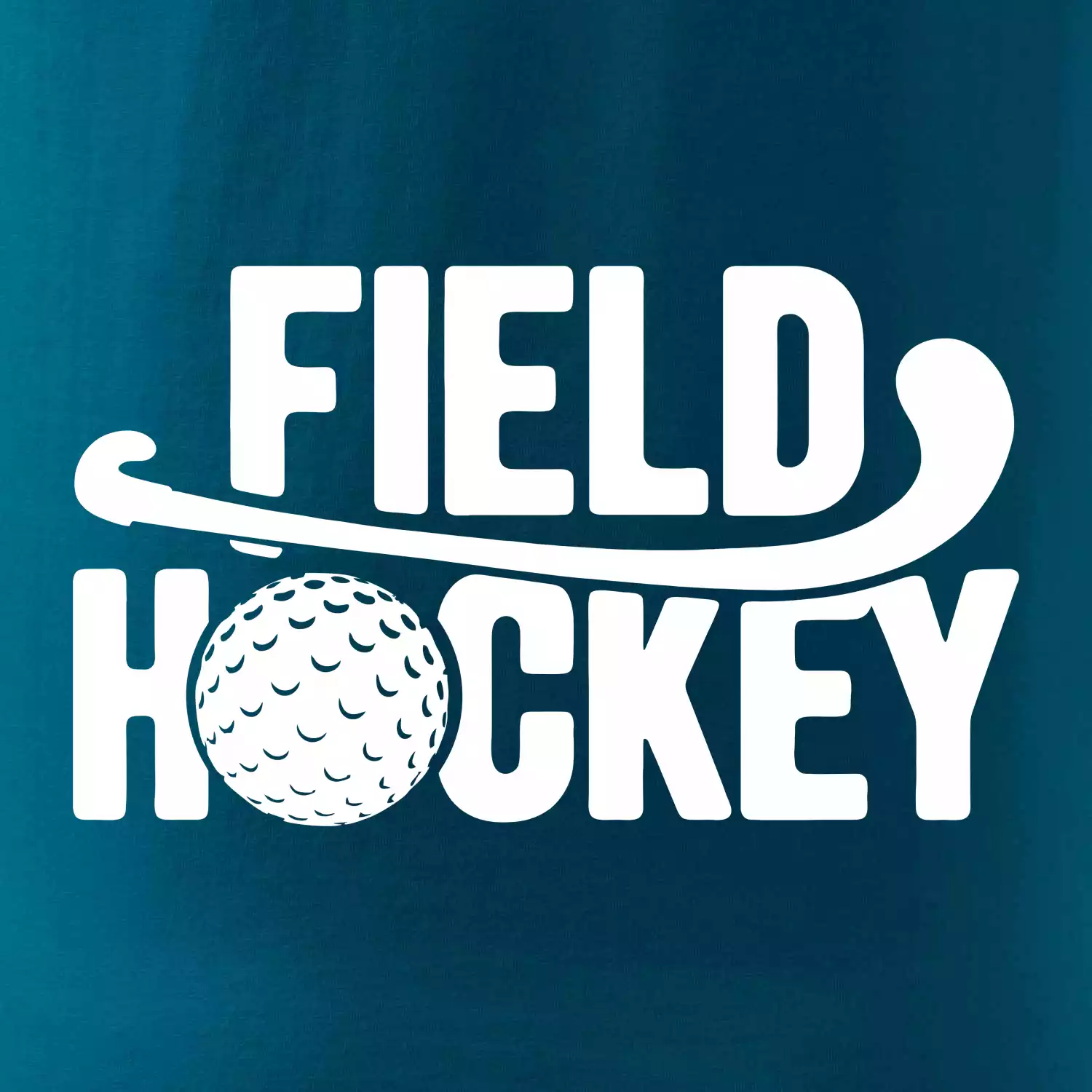 Field hockey míček a nápis